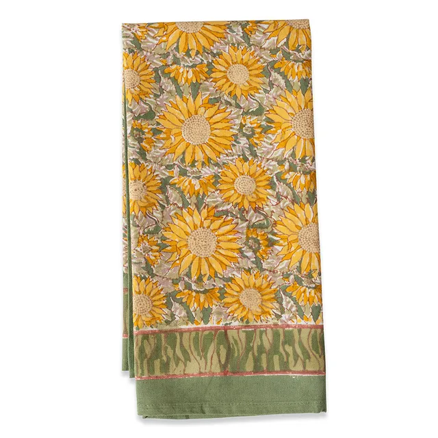 couleur-nature-sunflower-torchons-coton-jaune-vert-lot-3 image 1