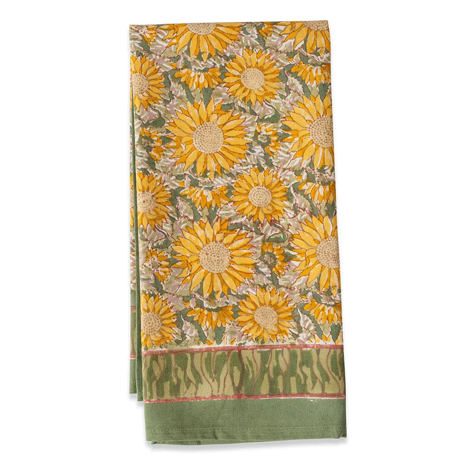 couleur-nature-sunflower-torchons-coton-jaune-vert-lot-3 image 1