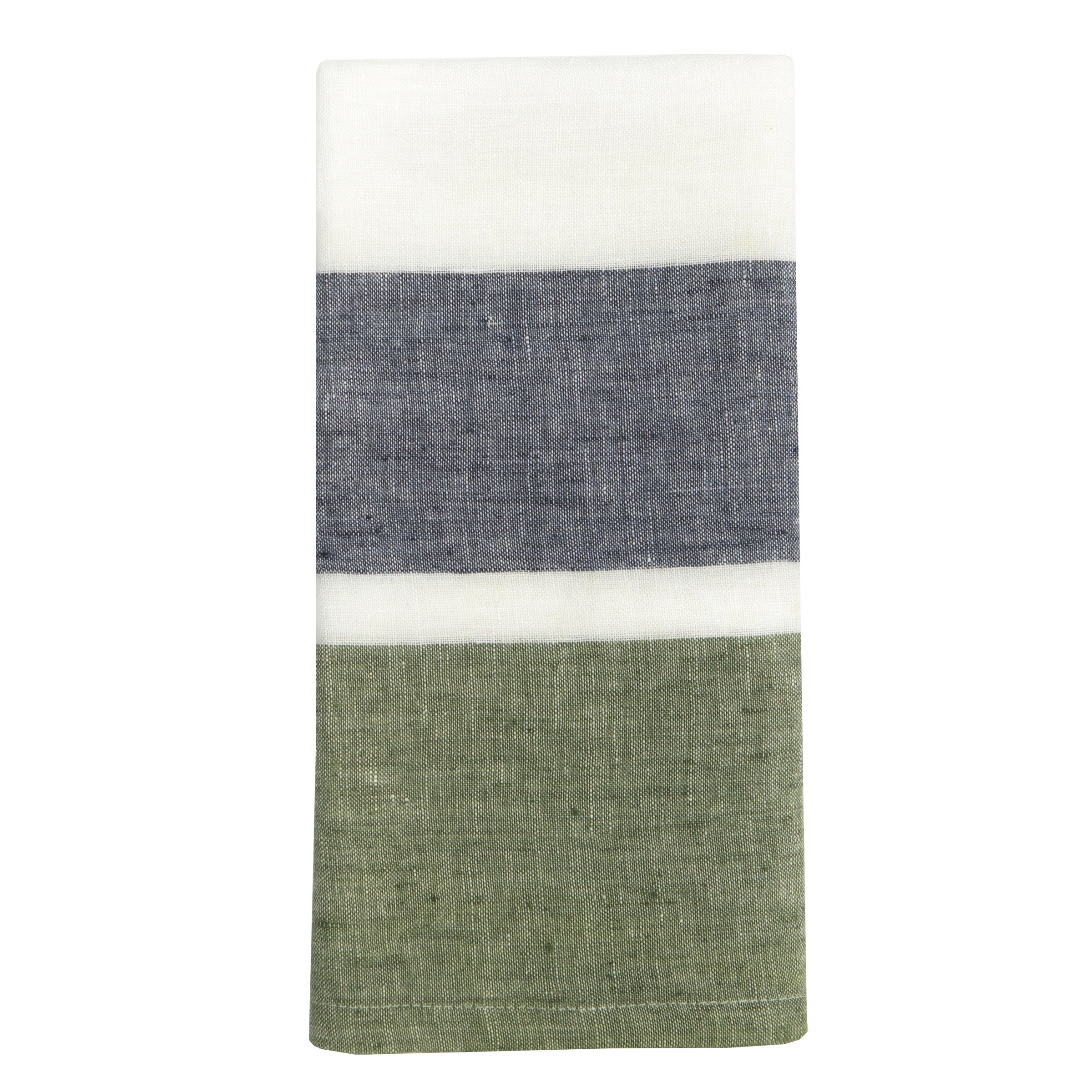 couleur-nature-bold-stripe-torchon-vert-sapin-lot-2 image 1