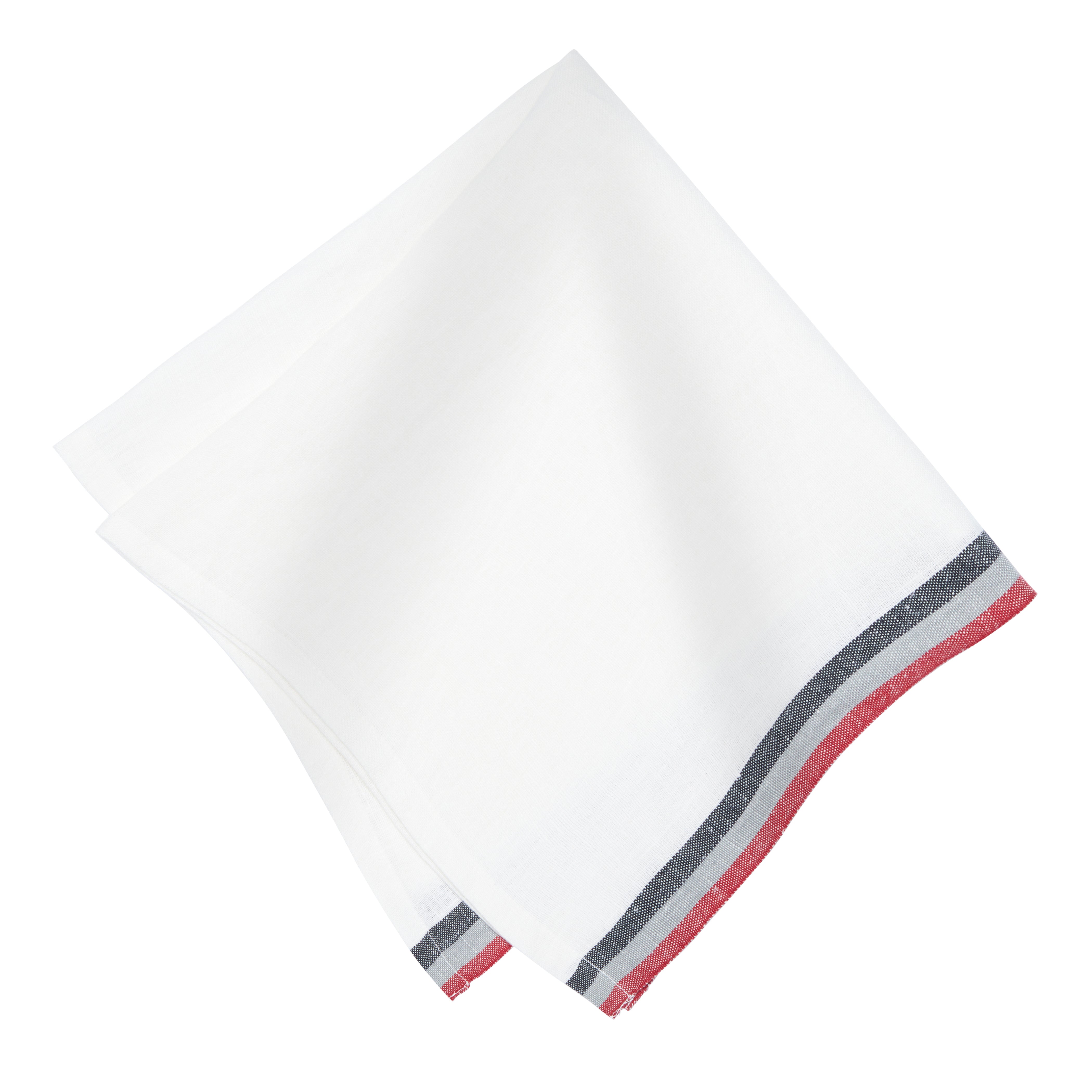 couleur-nature-normandy-serviette-table-blanche-rayures-lot-de-4-lin image 1