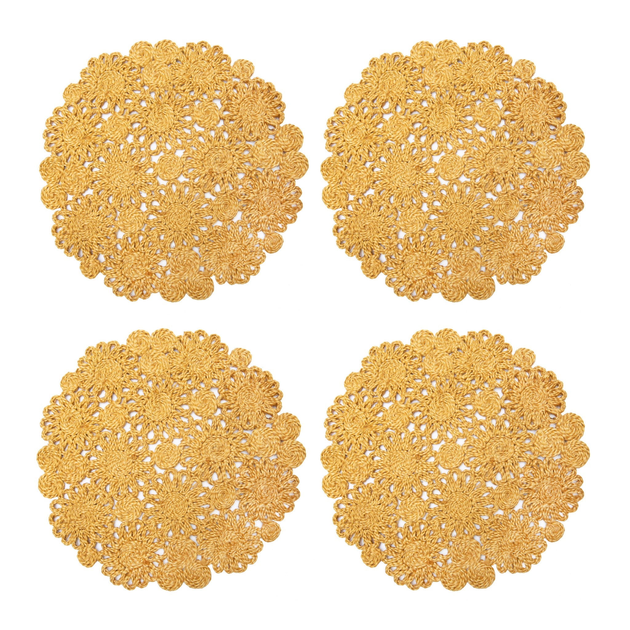 couleur-nature-daisy-set-de-table-rond-jute-moutarde-lot-4 image 3