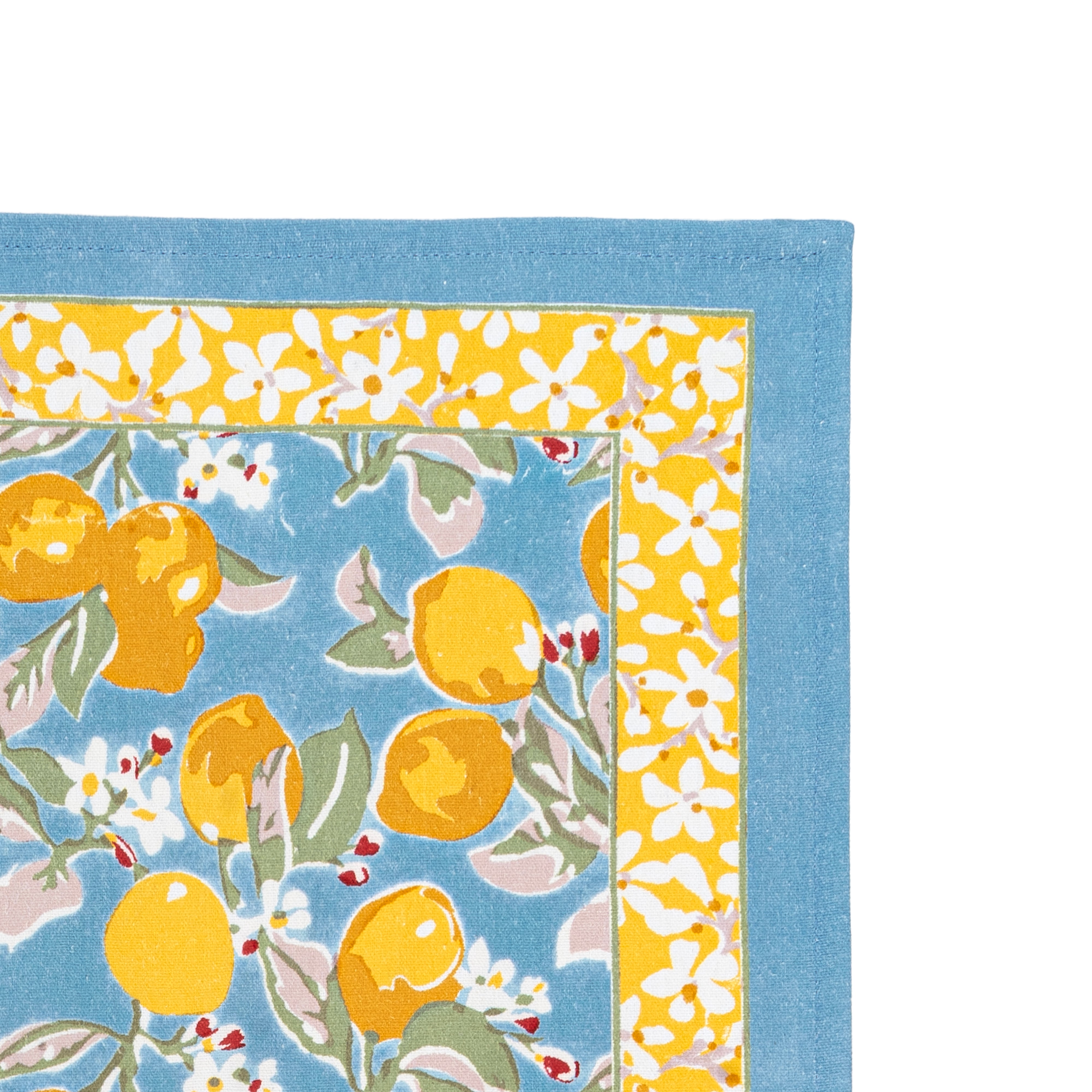 couleur-nature-citron-torchon-coton-bleu-jaune-lot-3 image 2