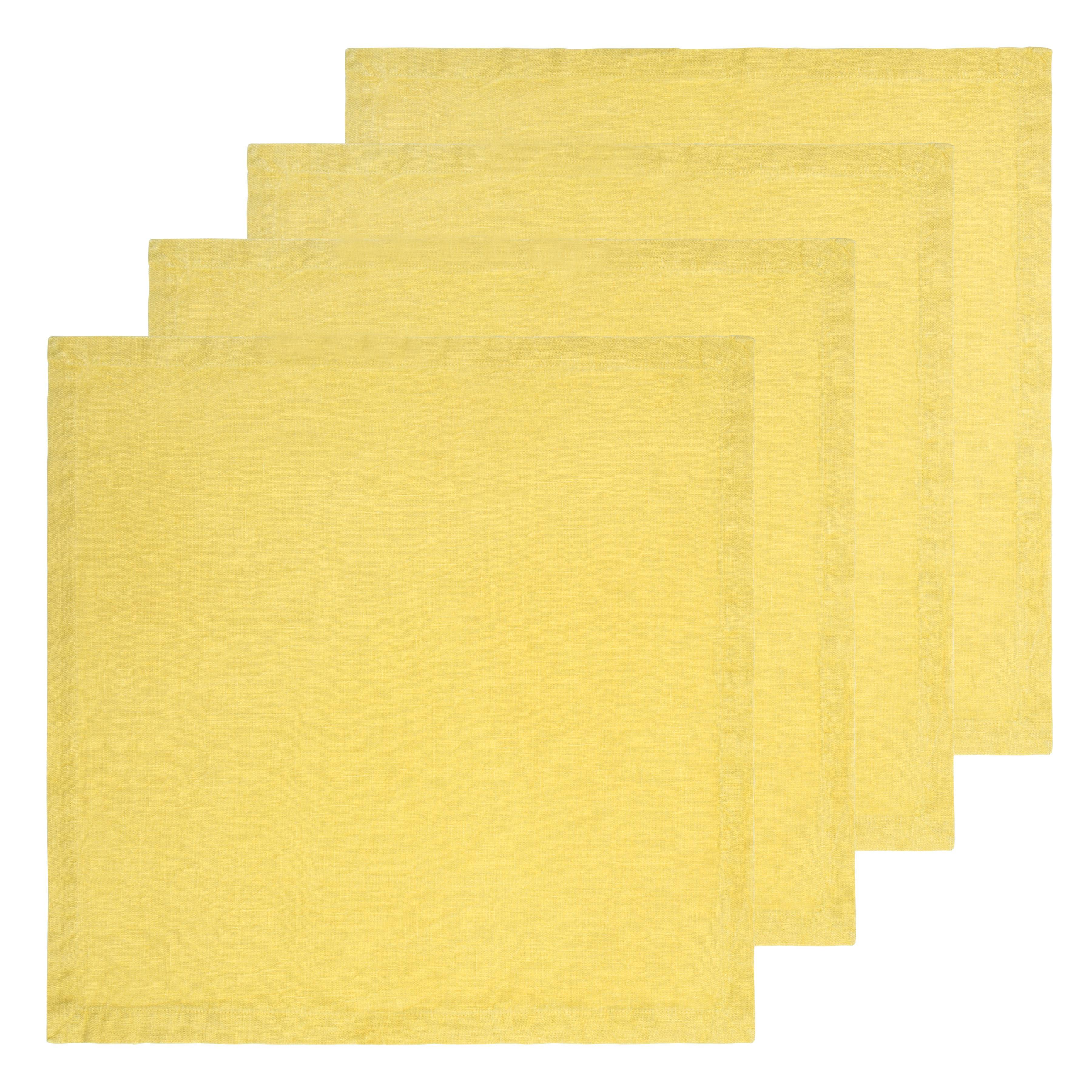 couleur-nature-everyday-serviette-lin-citrus-lot-de-4-jaune image 3