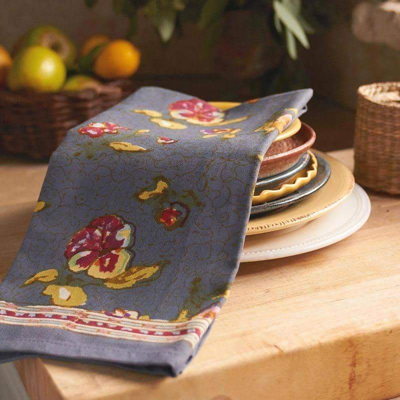 couleur-nature-pansy-torchons-cuisine-coton-lot-de-3-rouge-gris image 2