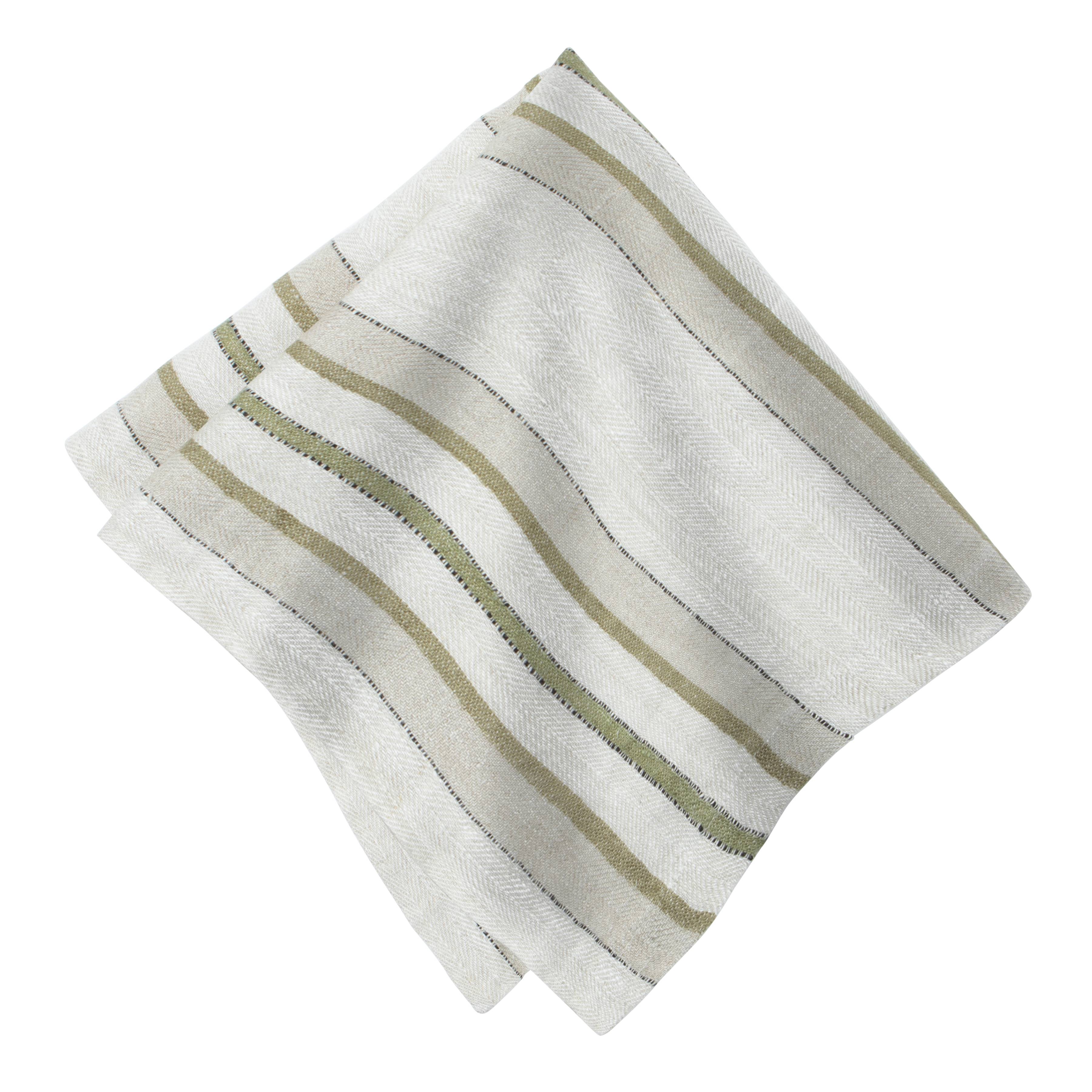 couleur-nature-antwerp-trio-stripe-serviettes-lin-olive-lot-4 image 2