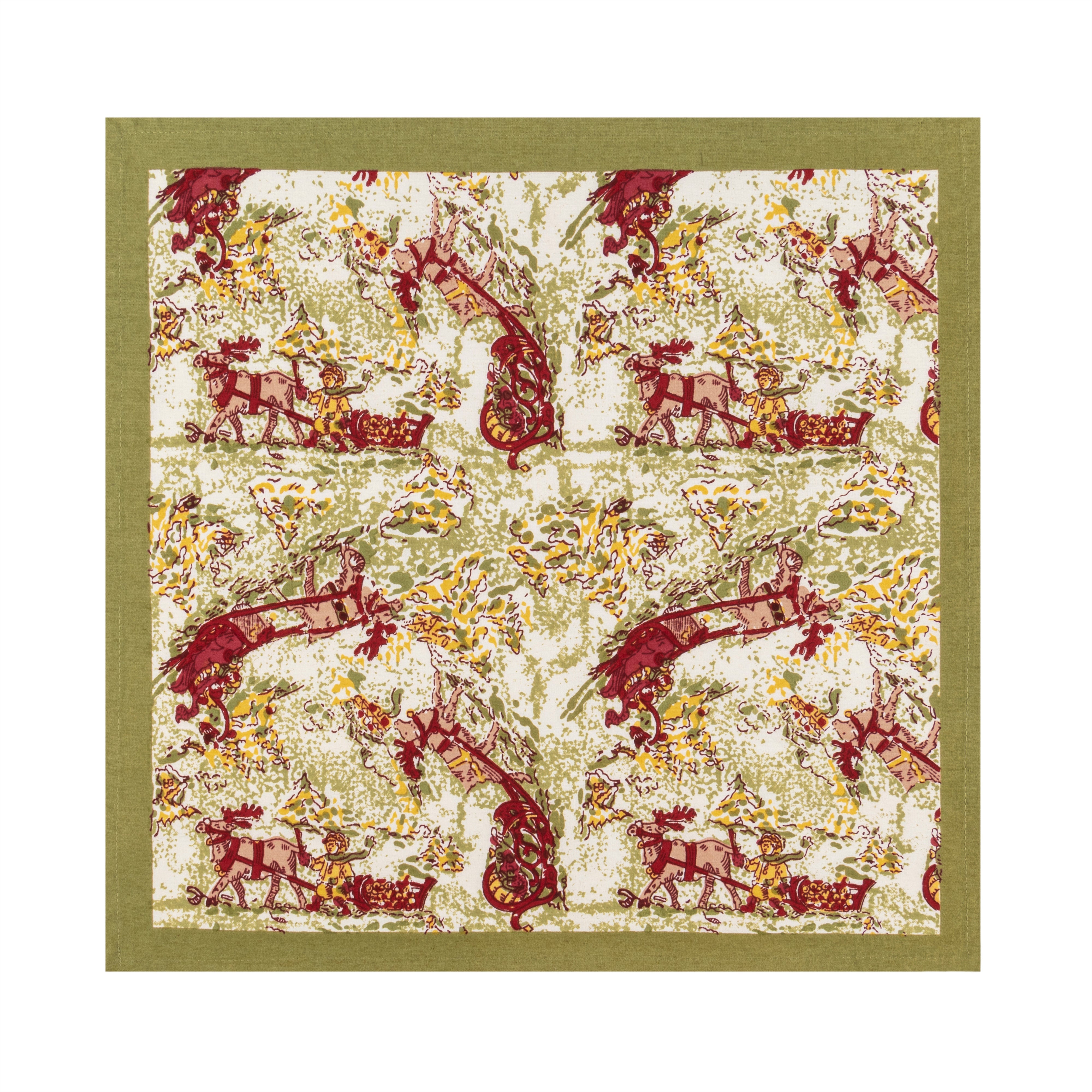 couleur-nature-renne-serviette-coton-lot-6-rouge-vert-19 image 7