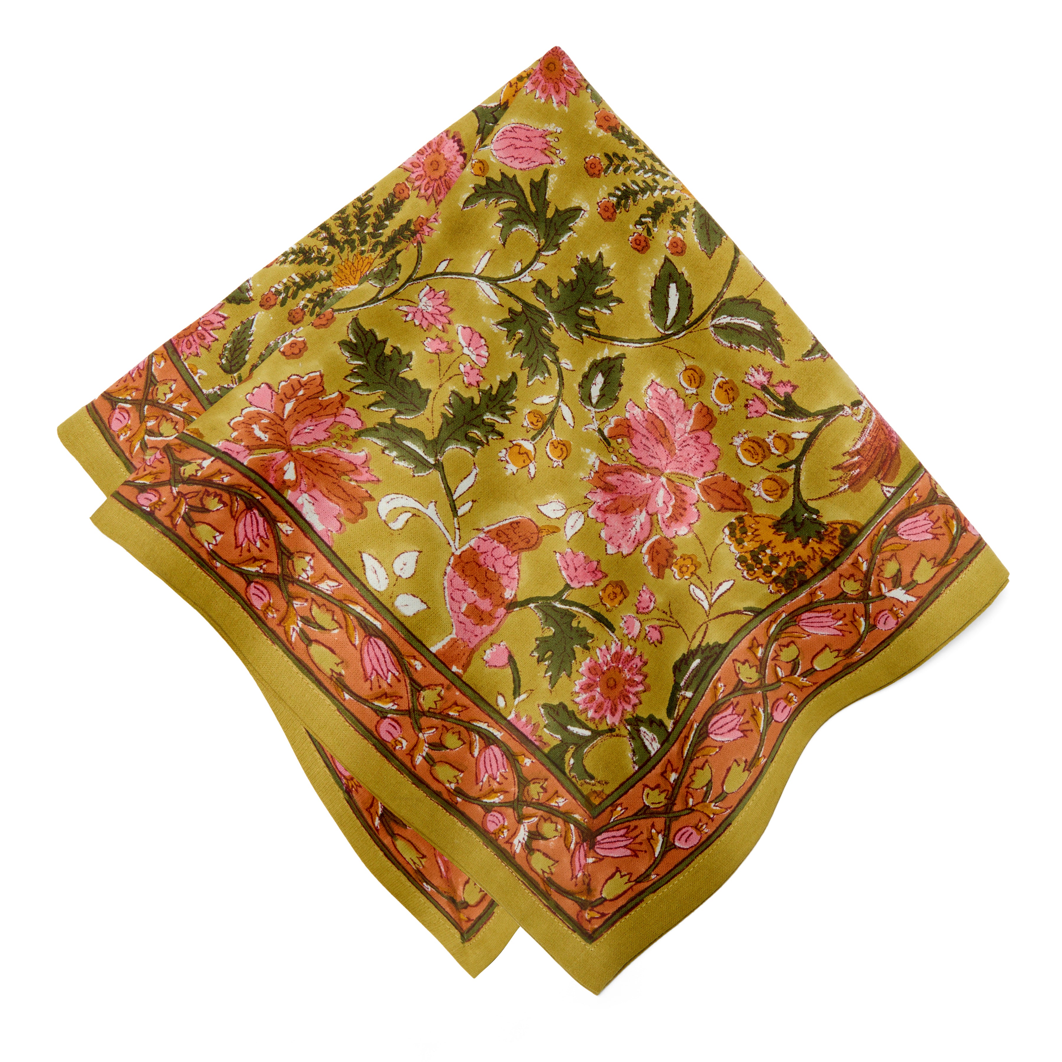 couleur-nature-damaris-serviettes-de-table-rose-moutarde-lot-de-4 image 1