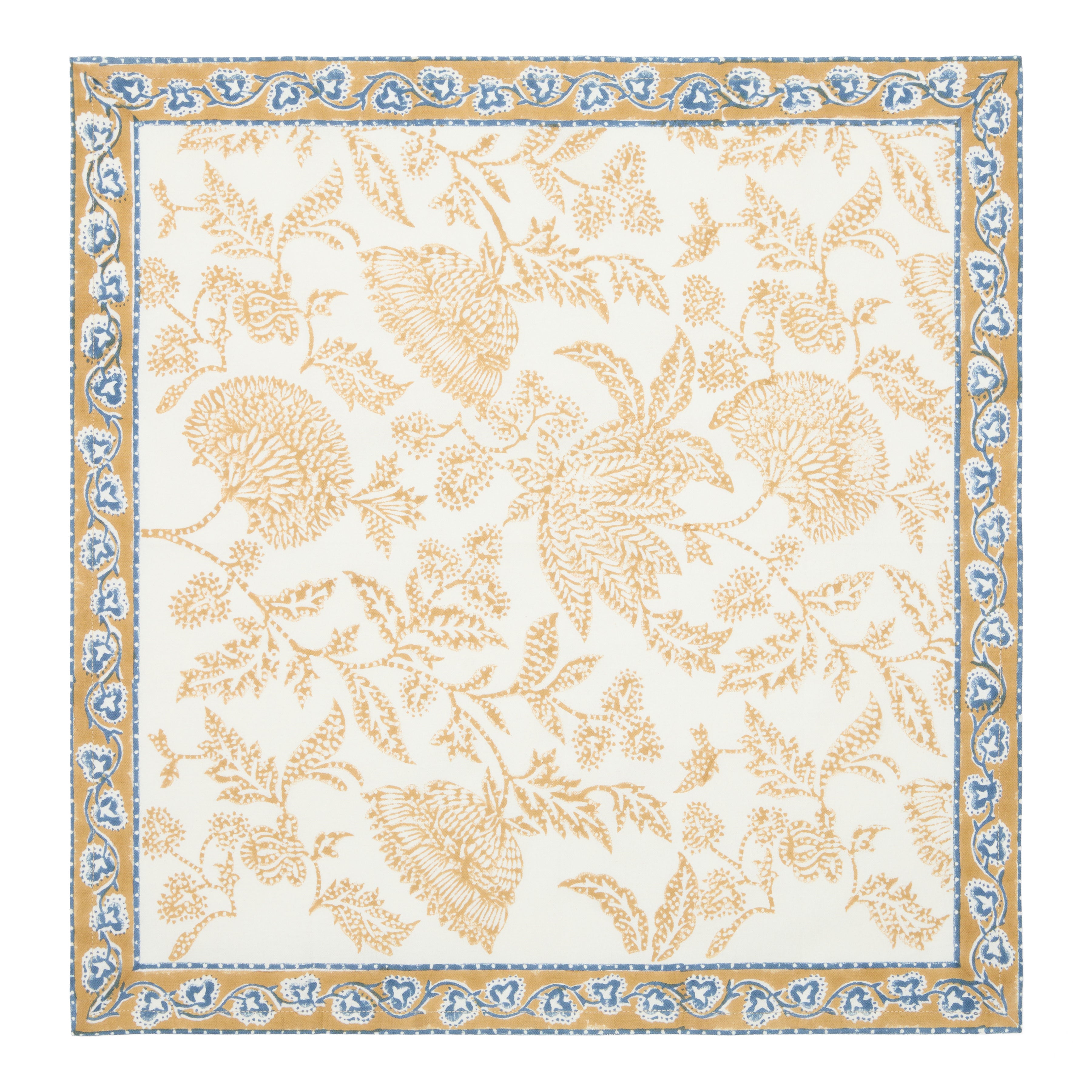 couleur-nature-chloe-serviettes-table-coton-bleu-marron-lot-4 image 4