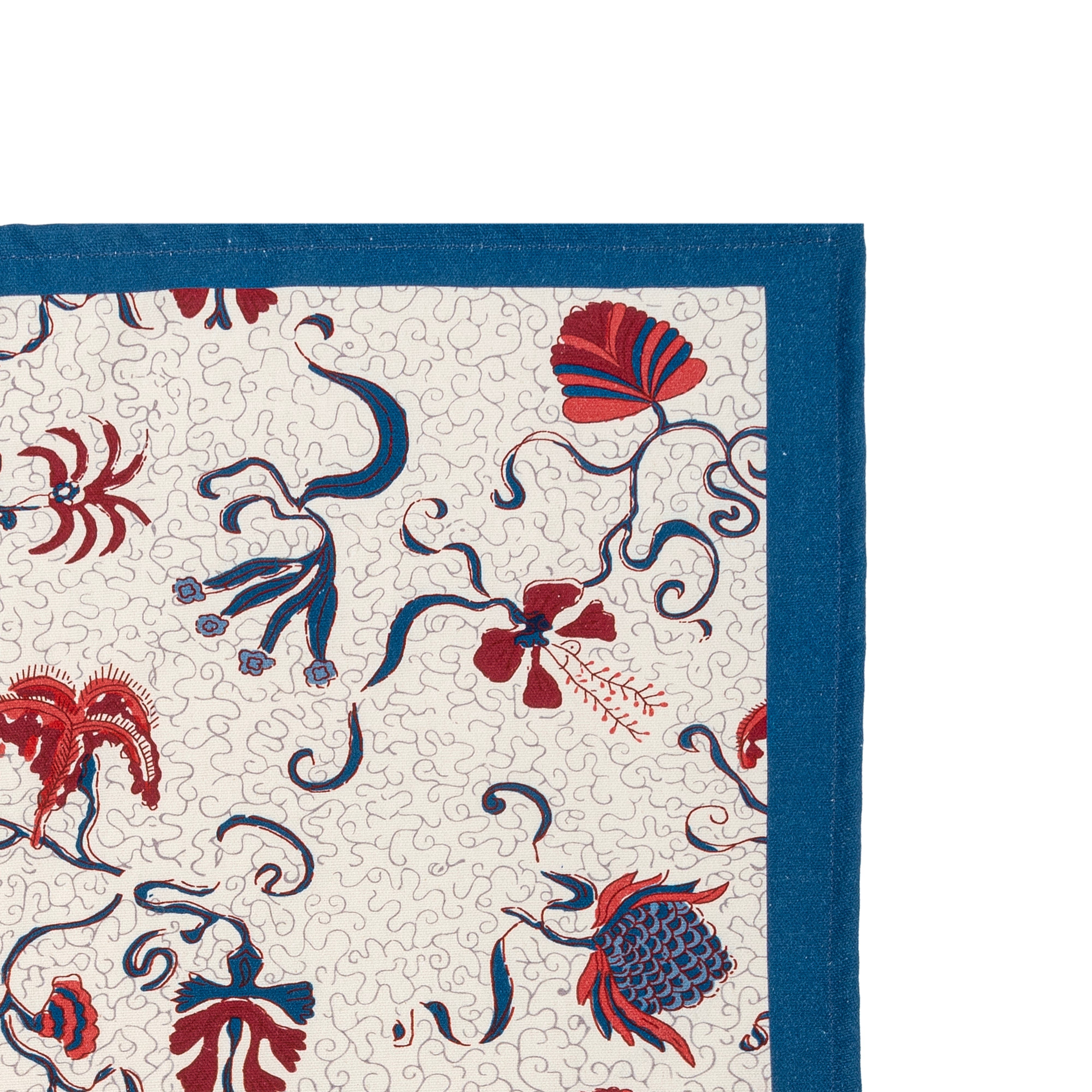 couleur-nature-fleur-des-indes-torchon-bleu-rouge-lot-3 image 2