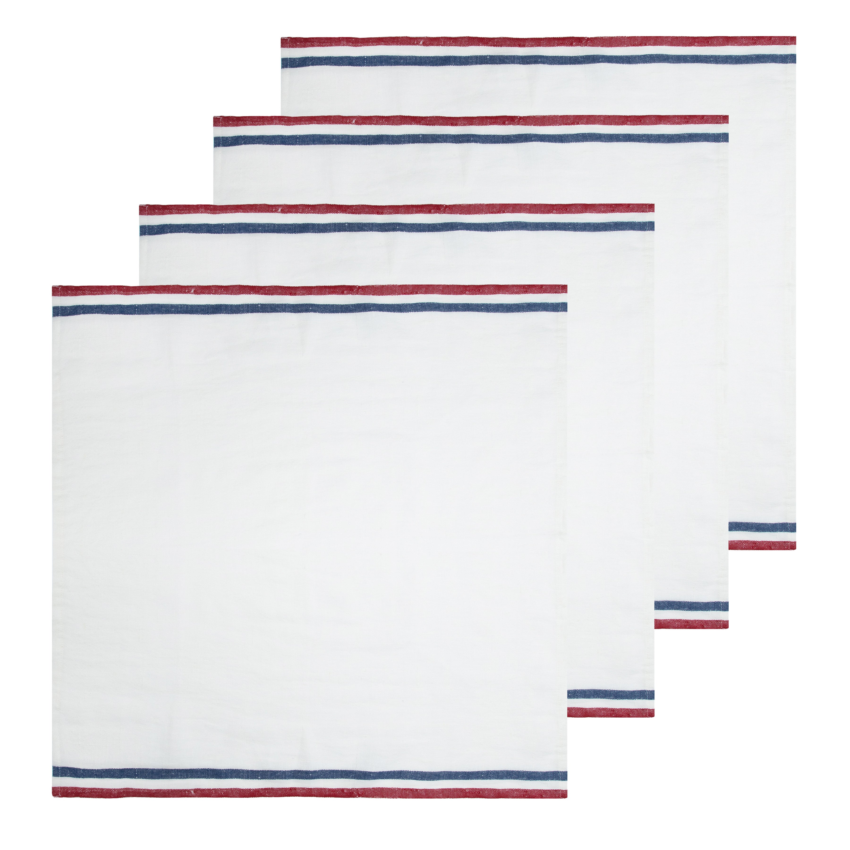 couleur-nature-normandy-serviettes-rayures-bleu-blanc-rouge-lot-4 image 4