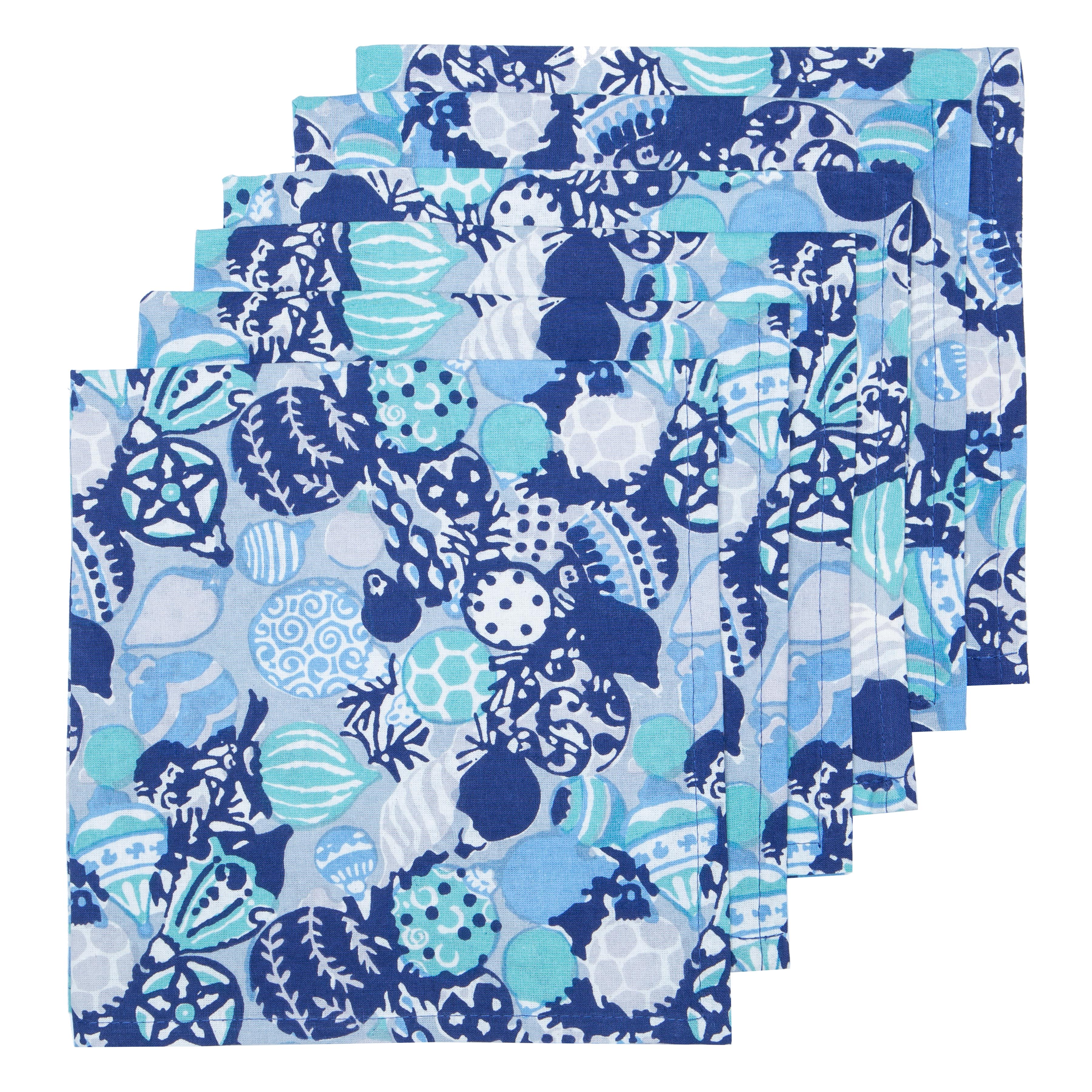 couleur-nature-ornaments-serviettes-de-table-bleu-lot-6-no-l image 2