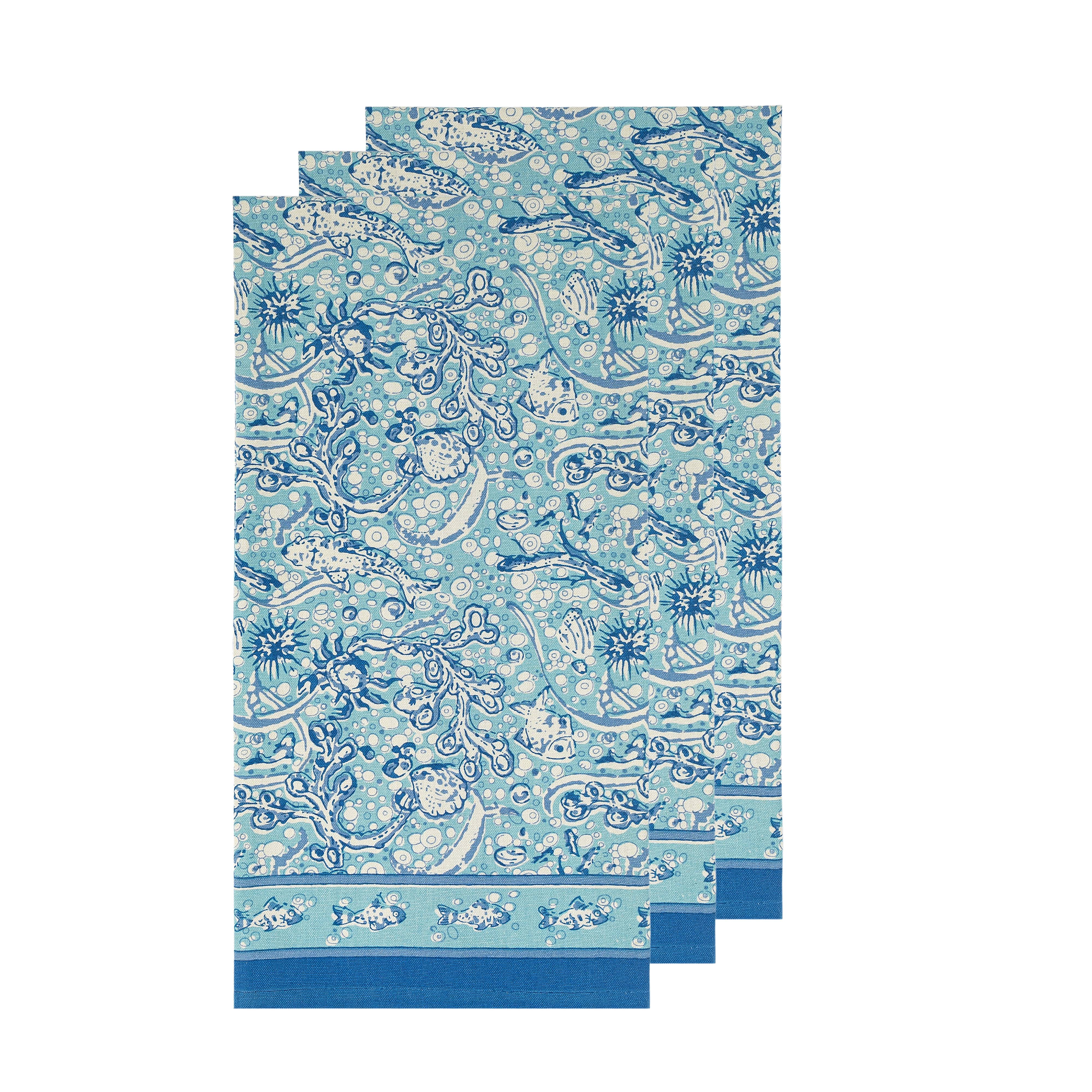 couleur-nature-la-mer-torchons-coton-aqua-lot-3-20x30 image 2