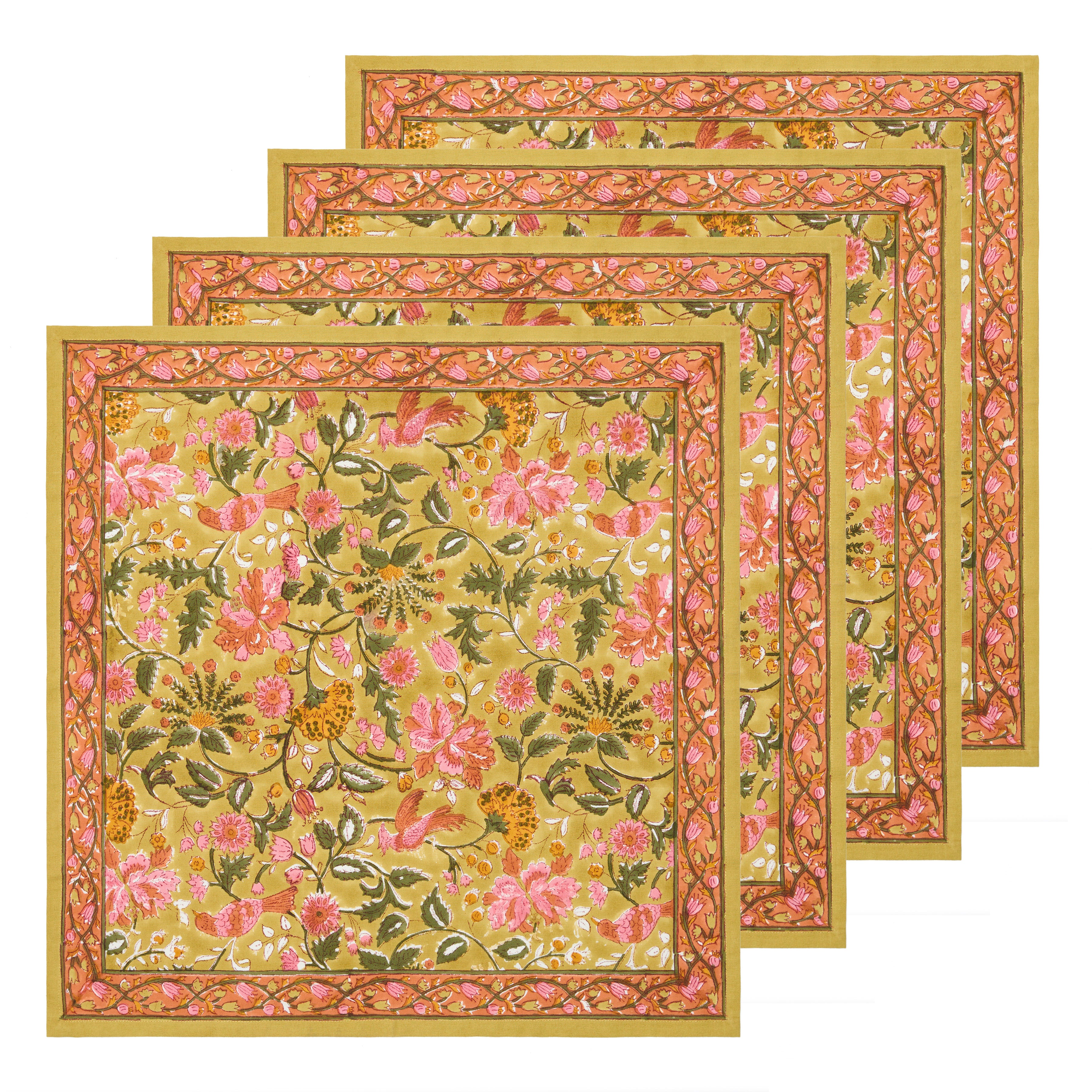 couleur-nature-damaris-serviettes-de-table-rose-moutarde-lot-de-4 image 6