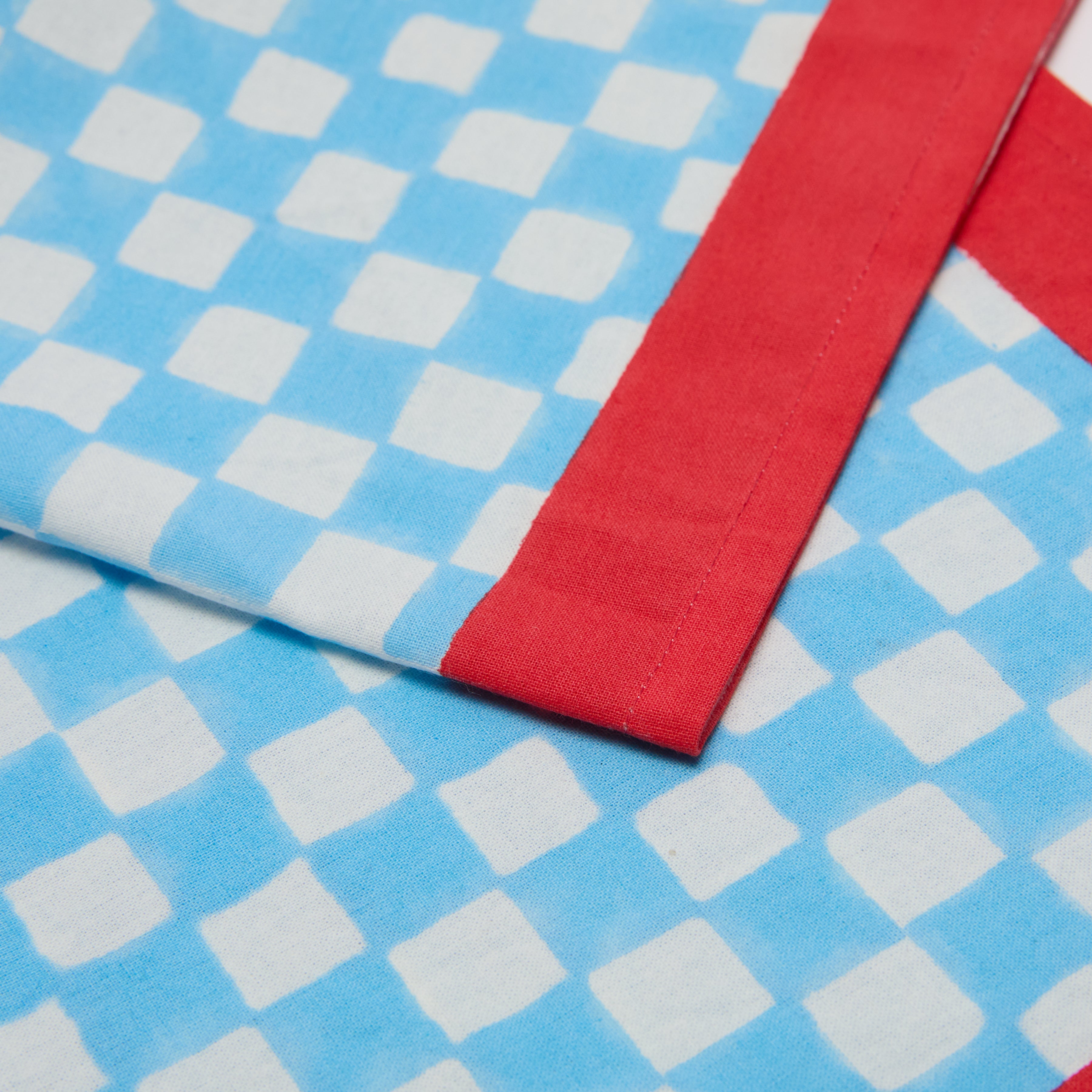 couleur-nature-gingham-serviette-tissu-lot-de-4-bleue image 3