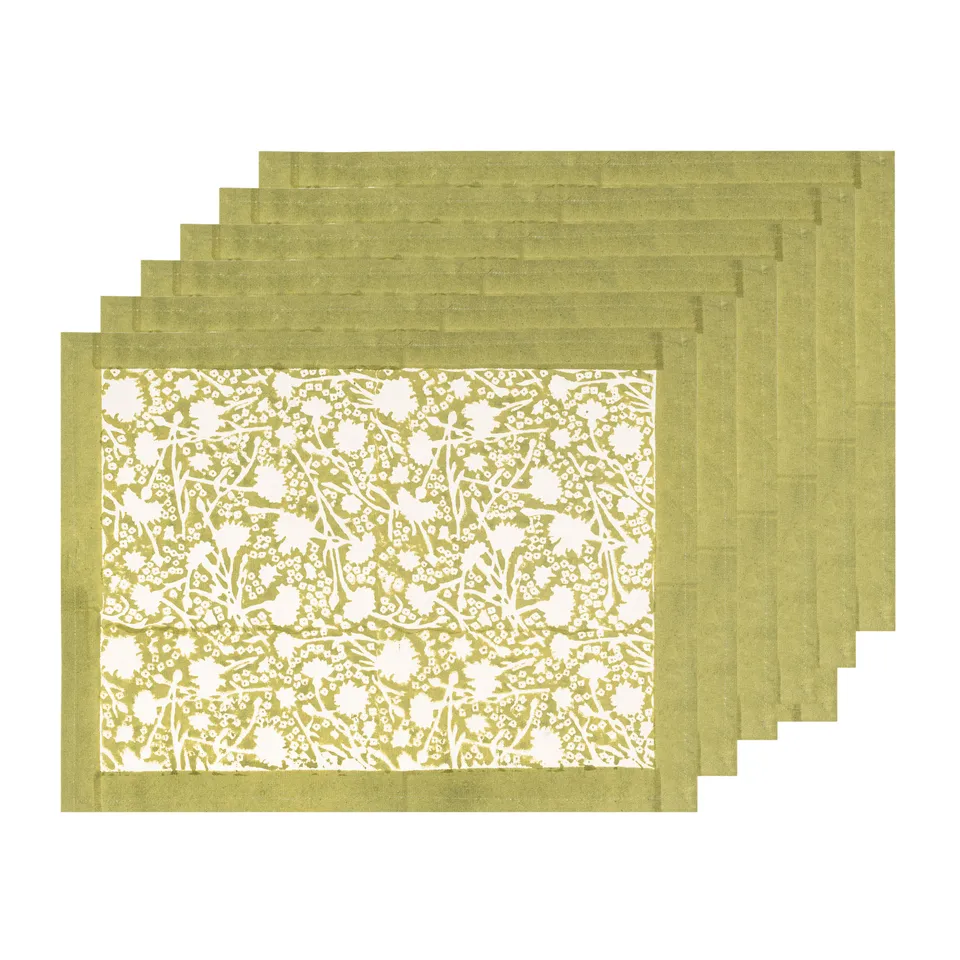 couleur-nature-meadows-vert-set-de-table-lot-6-vert-floral image 1