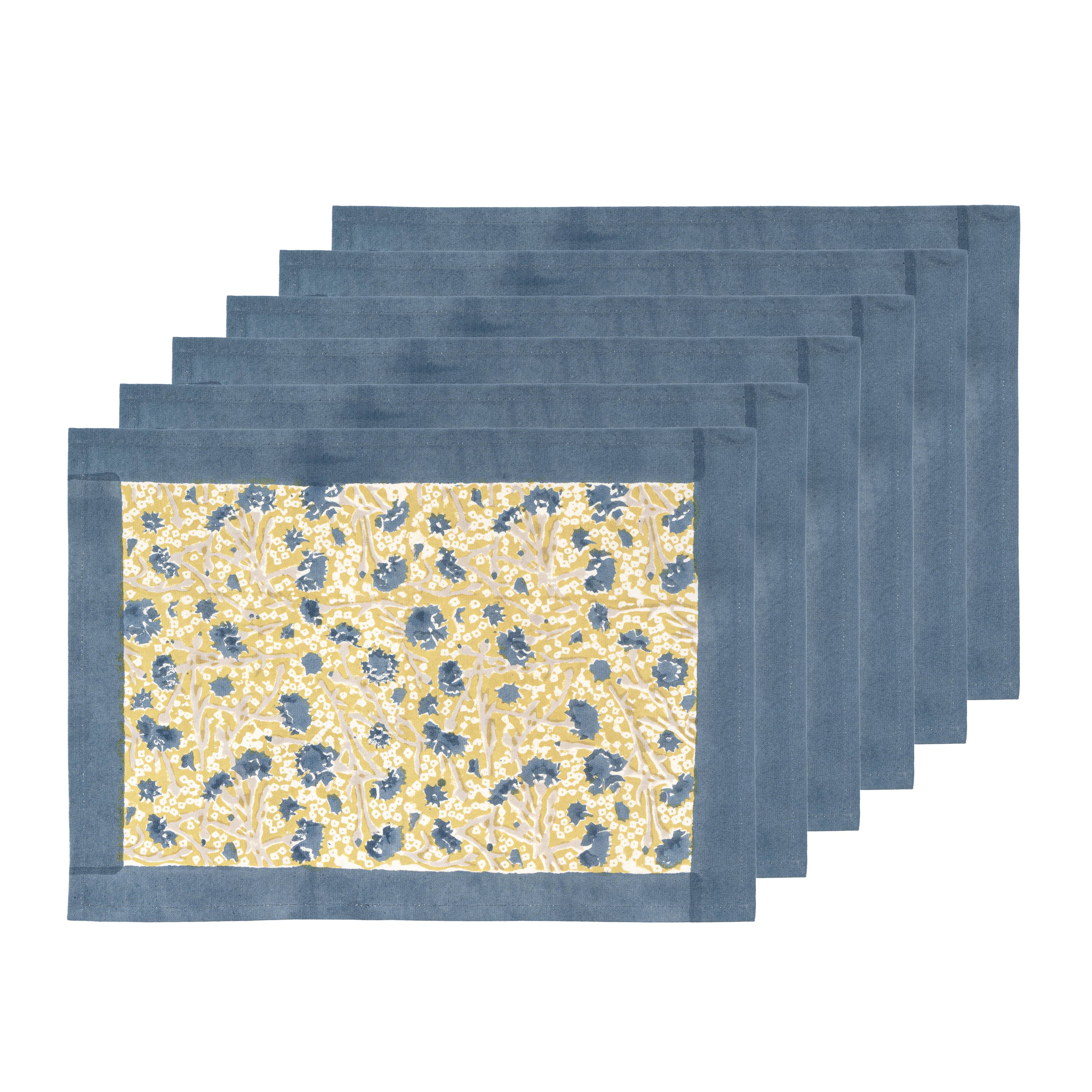 couleur-nature-meadows-set-6-sets-de-table-bleu-vert image 1