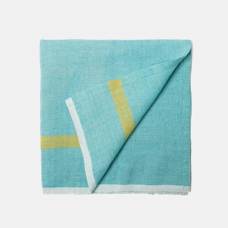 couleur-nature-laundered-linen-serviettes-lin-aqua-lime-lot-4 image 1