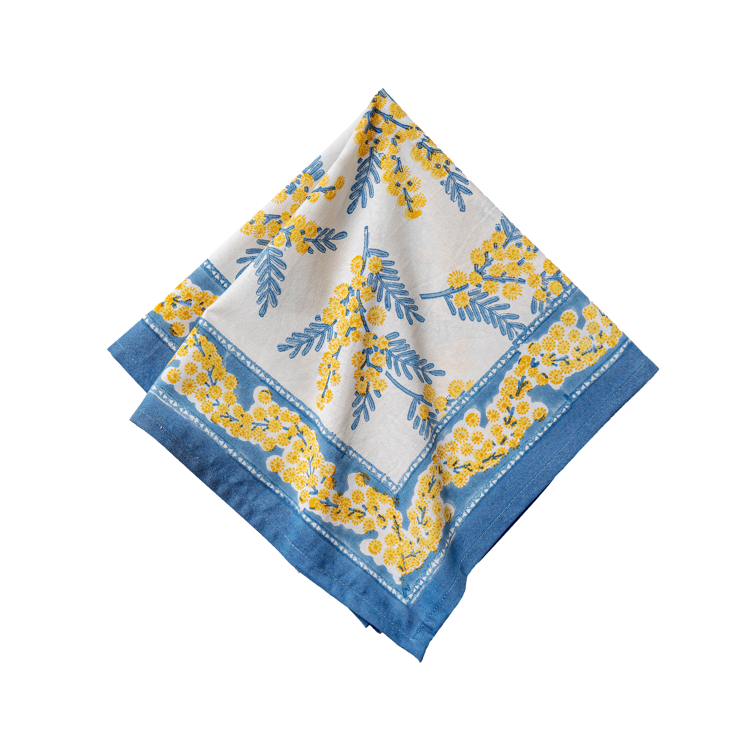 couleur-nature-mimosa-nappe-bleu-et-jaune-coton image 6
