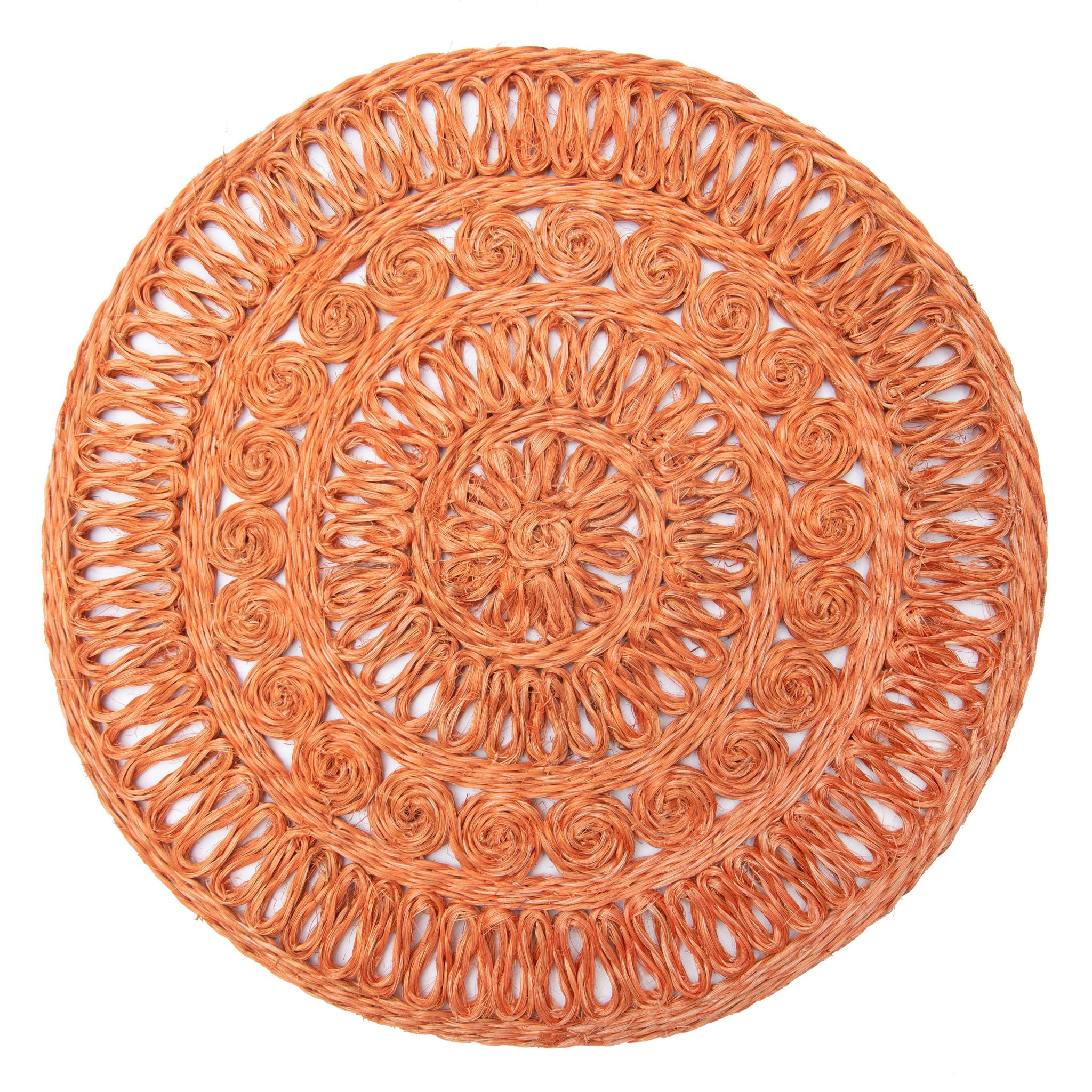 couleur-nature-circolo-abaca-orange-set-de-table-rond-lot-de-4-abaca image 1