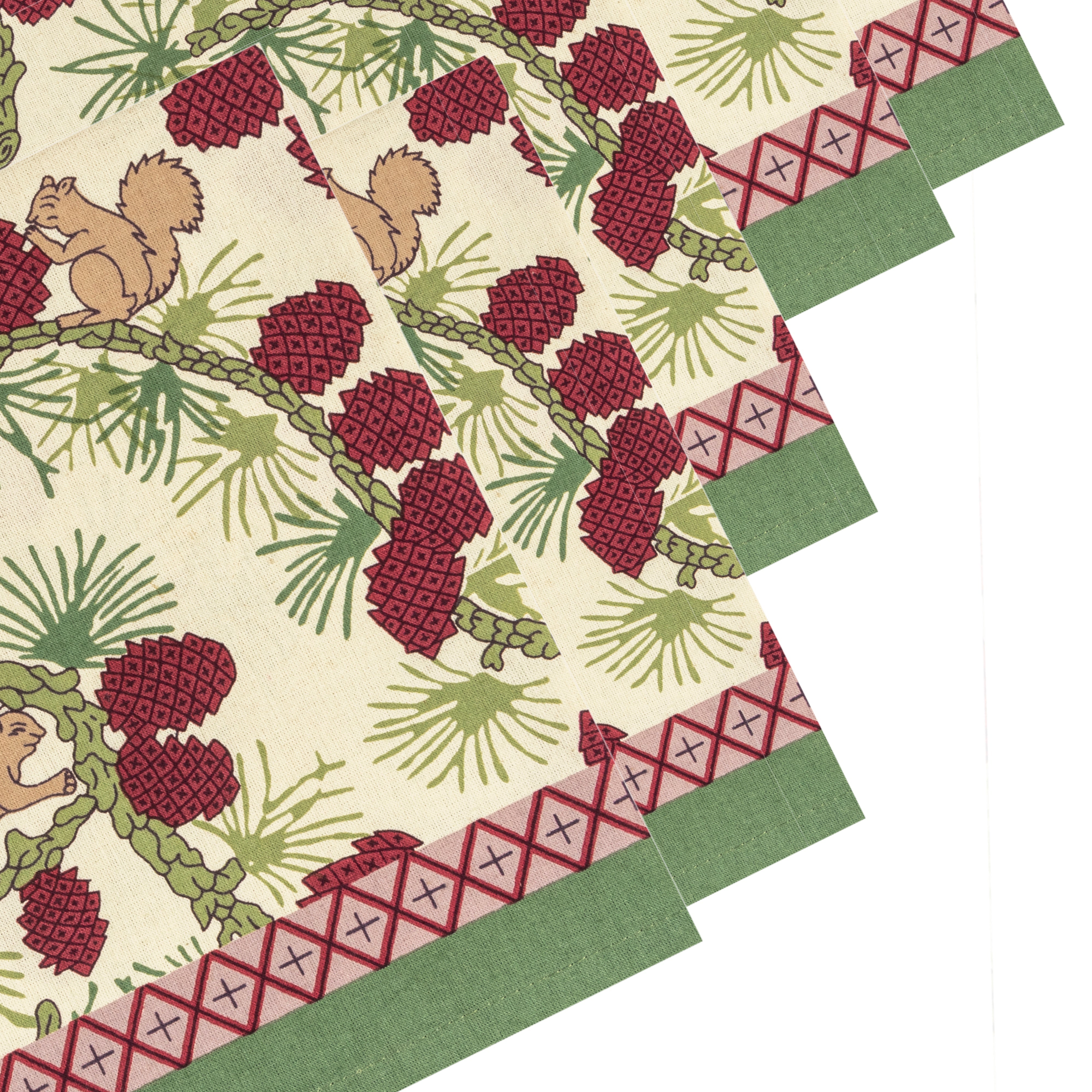 couleur-nature-squirrel-serviettes-tissu-rouges-lot-6 image 6