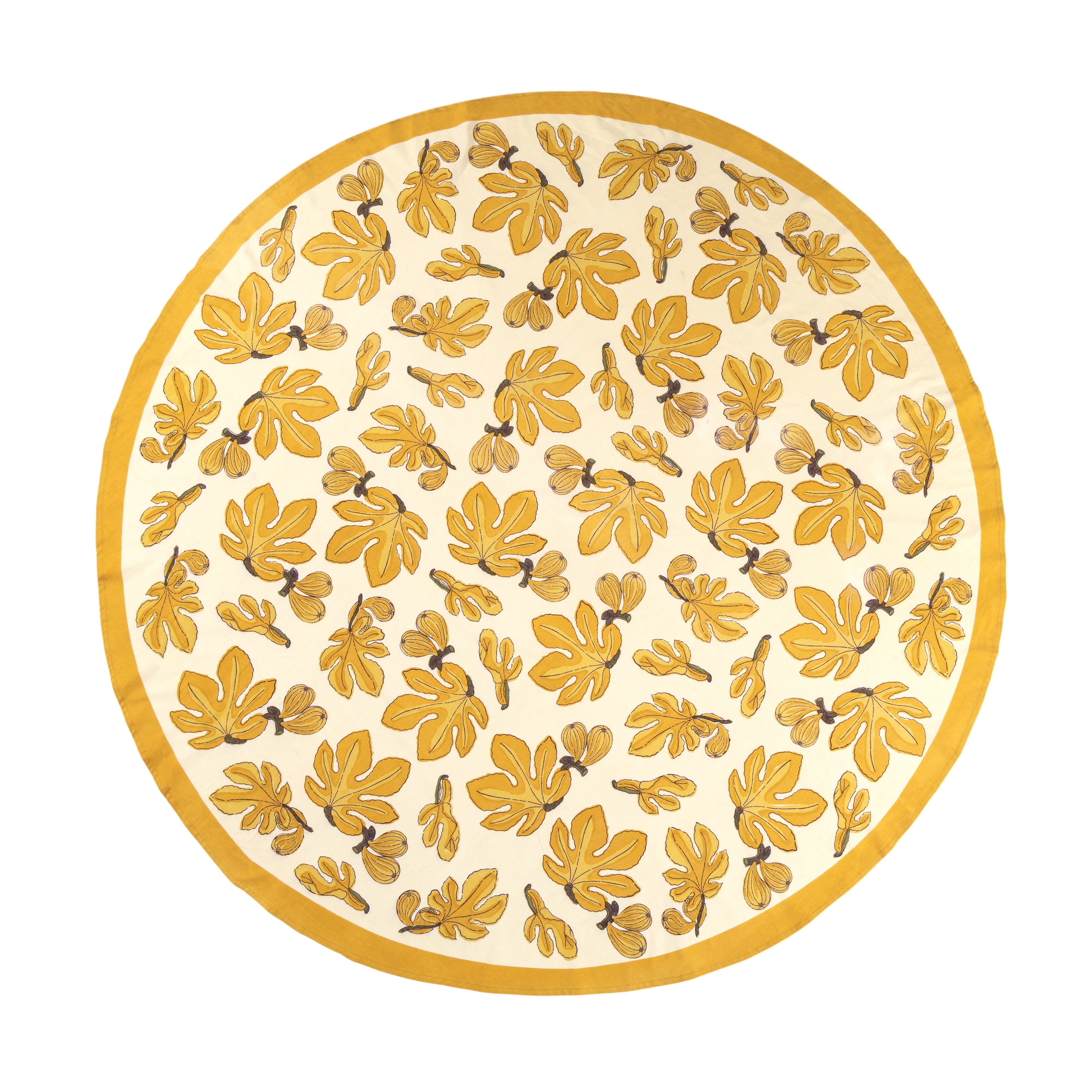 couleur-nature-fig-nappe-fran-aise-citrine-jaune-8-places image 8