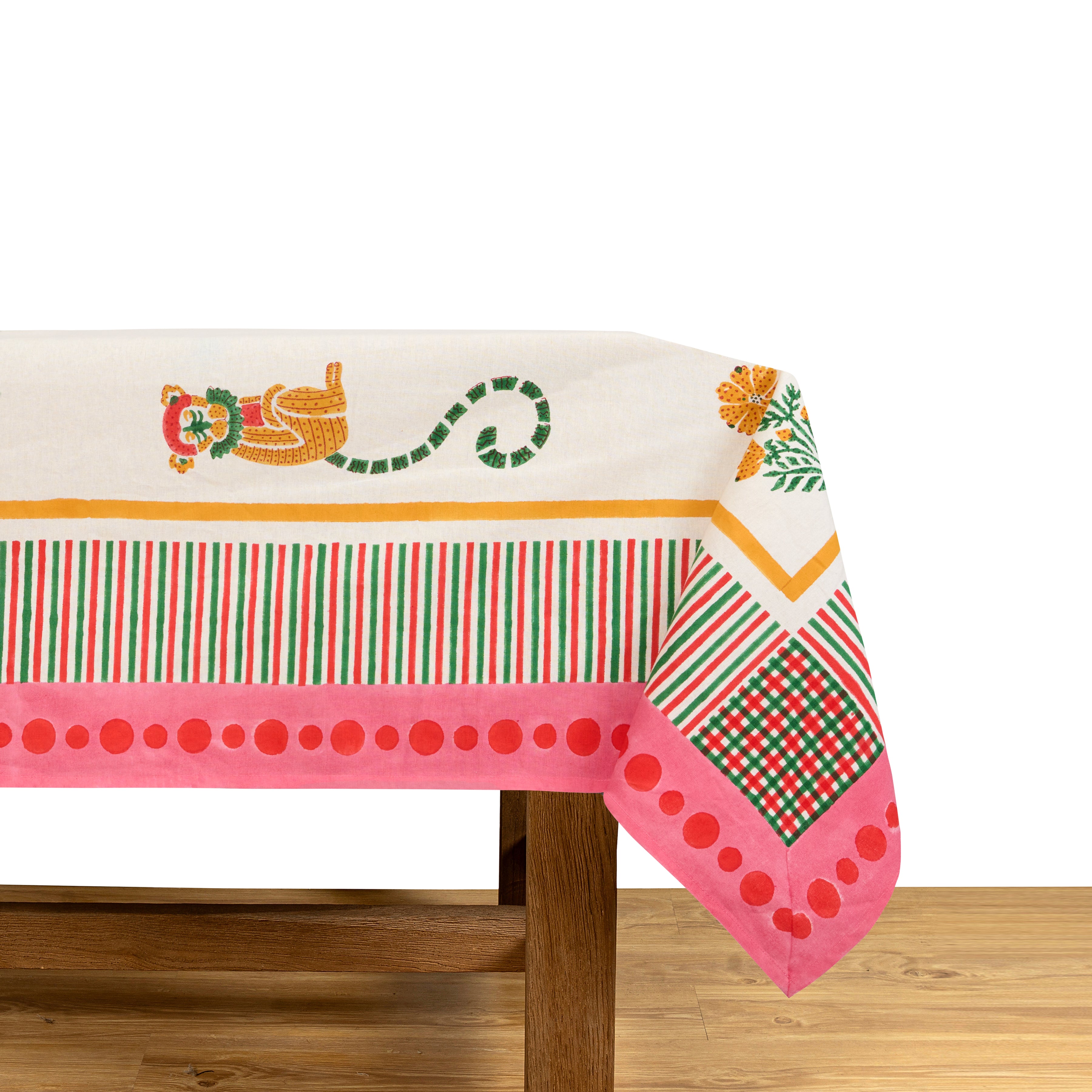 couleur-nature-menagerie-pink-nappe-coton-rose-59x86 image 4