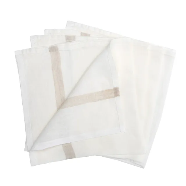 couleur-nature-lin-lav-serviettes-table-lot-4-blanc-naturel image 1