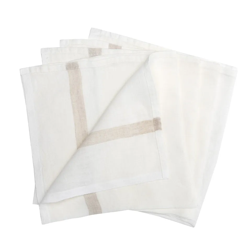 couleur-nature-lin-lav-serviettes-table-lot-4-blanc-naturel image 1