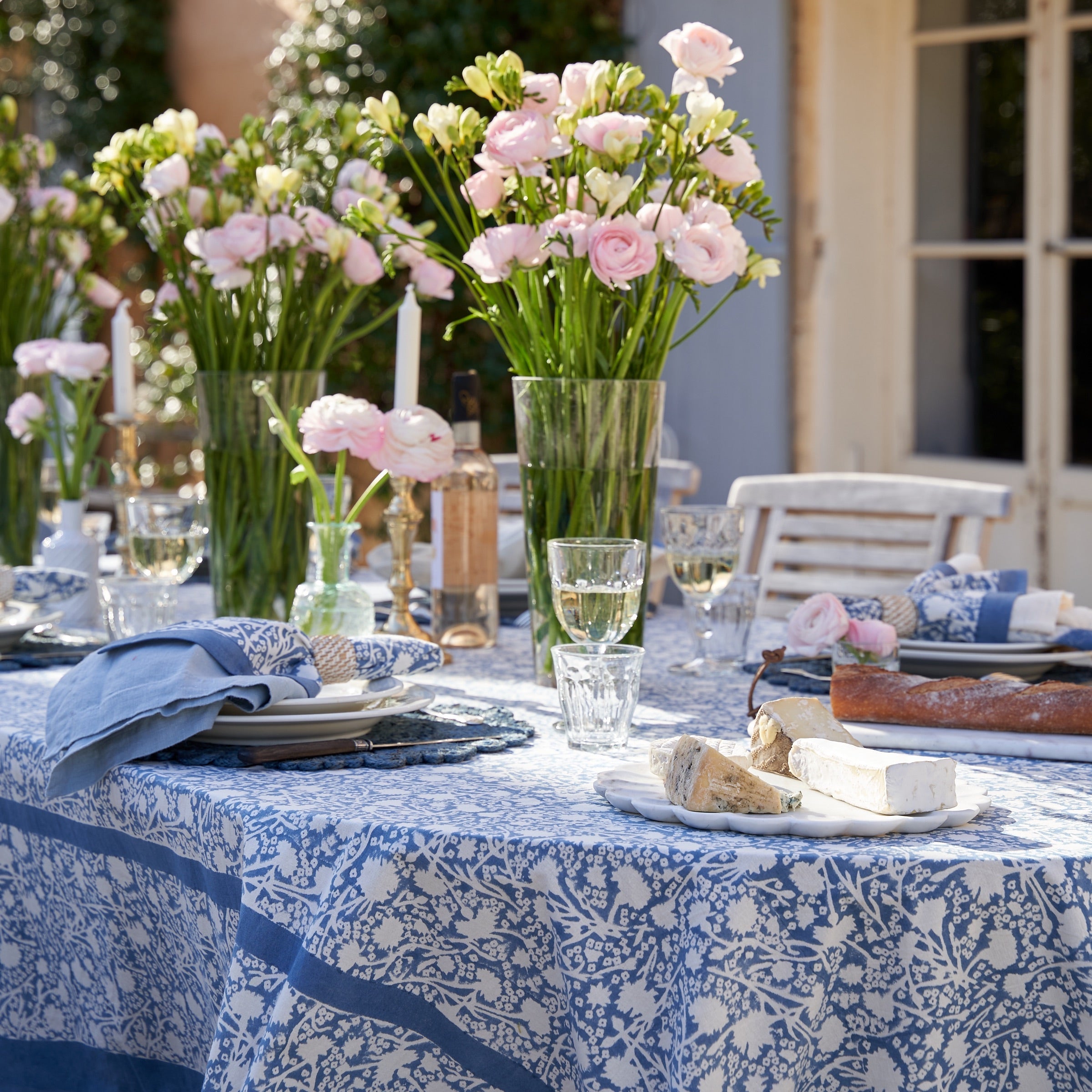 couleur-nature-meadows-bleu-nappe-rectangulaire-180x270-fleurie-6-8 image 2
