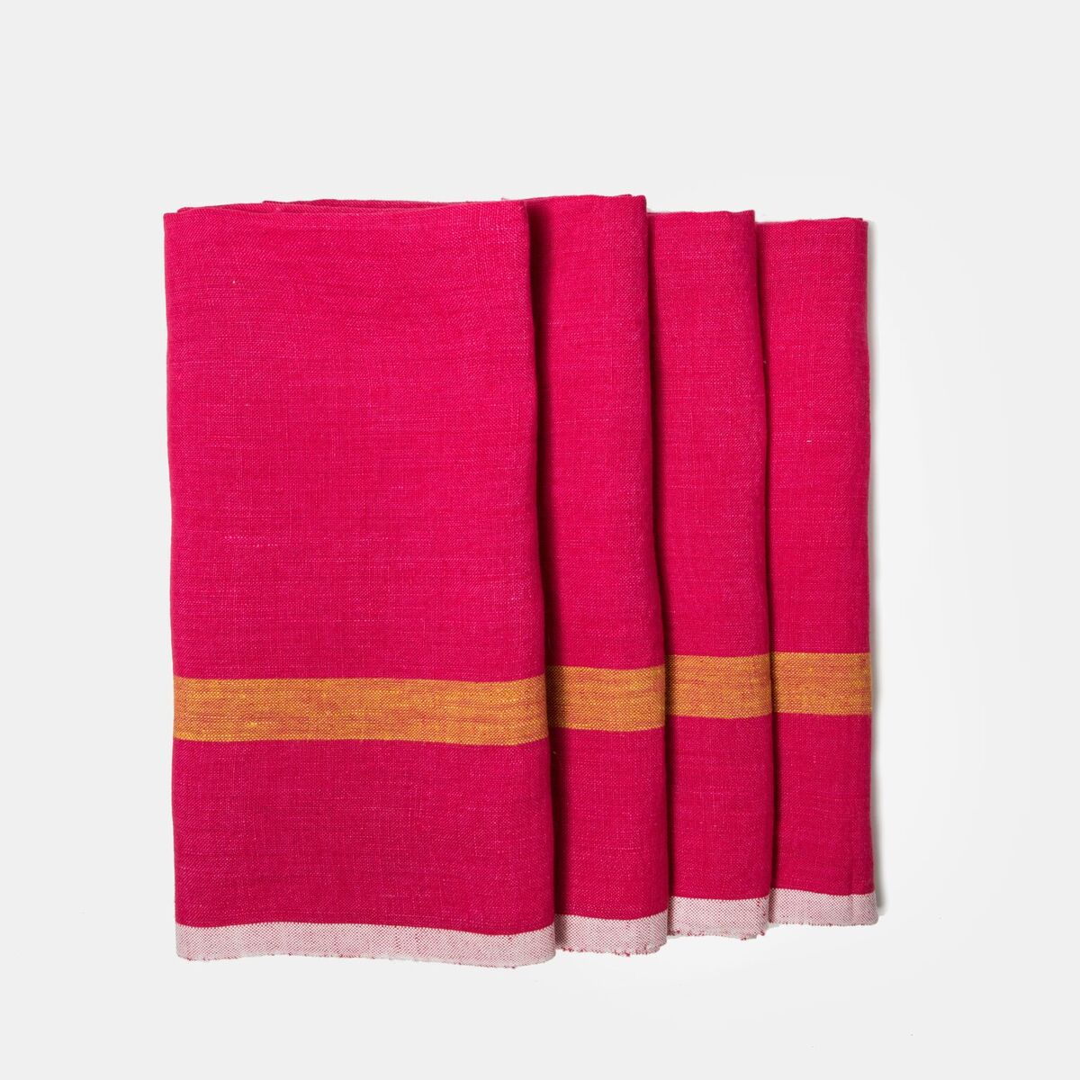 couleur-nature-napkins-serviettes-lin-rose-lime-lot-4 image 2