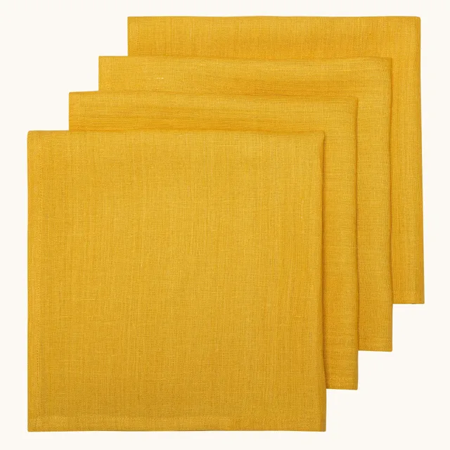 couleur-nature-palma-serviettes-lin-jaune-moutarde-lot-4 image 1