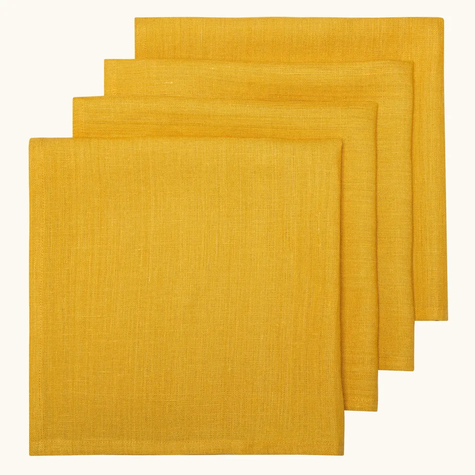 couleur-nature-palma-serviettes-lin-jaune-moutarde-lot-4 image 1