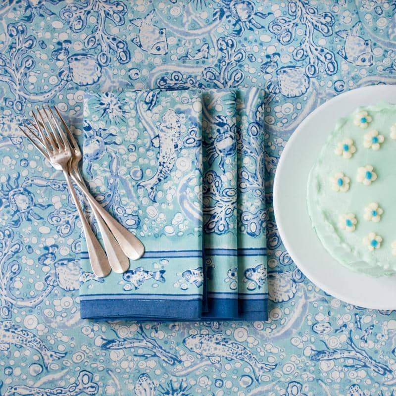 couleur-nature-la-mer-serviettes-tissu-aqua-lot-6 image 4