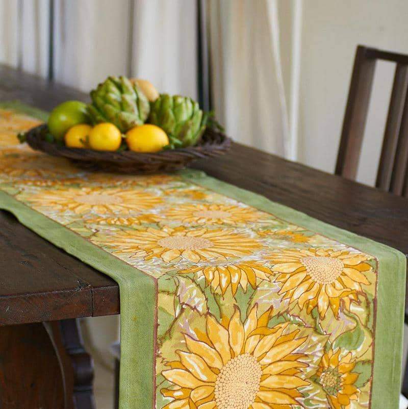 couleur-nature-sunflower-chemin-table-jaune-vert-16x72 image 2