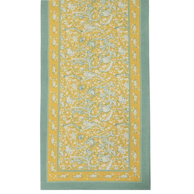 couleur-nature-la-mer-chemin-de-table-coton-aqua-citrine-16x72 image 1