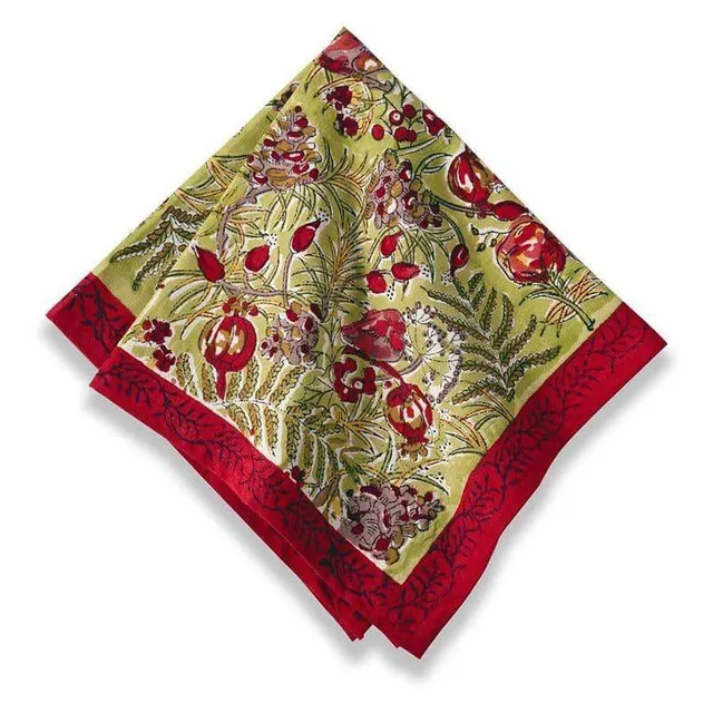 couleur-nature-winter-garden-serviettes-tissu-lot-6-rouge-coton image 1