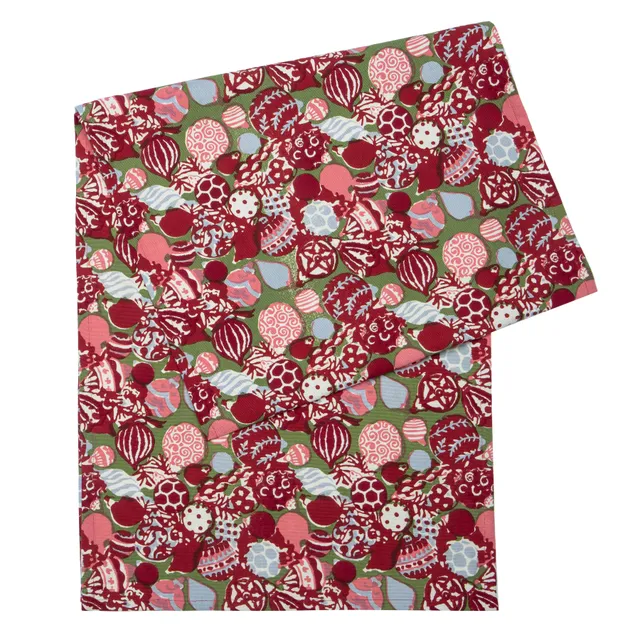 couleur-nature-ornaments-chemin-de-table-lin-rouge-vert-16x72 image 1