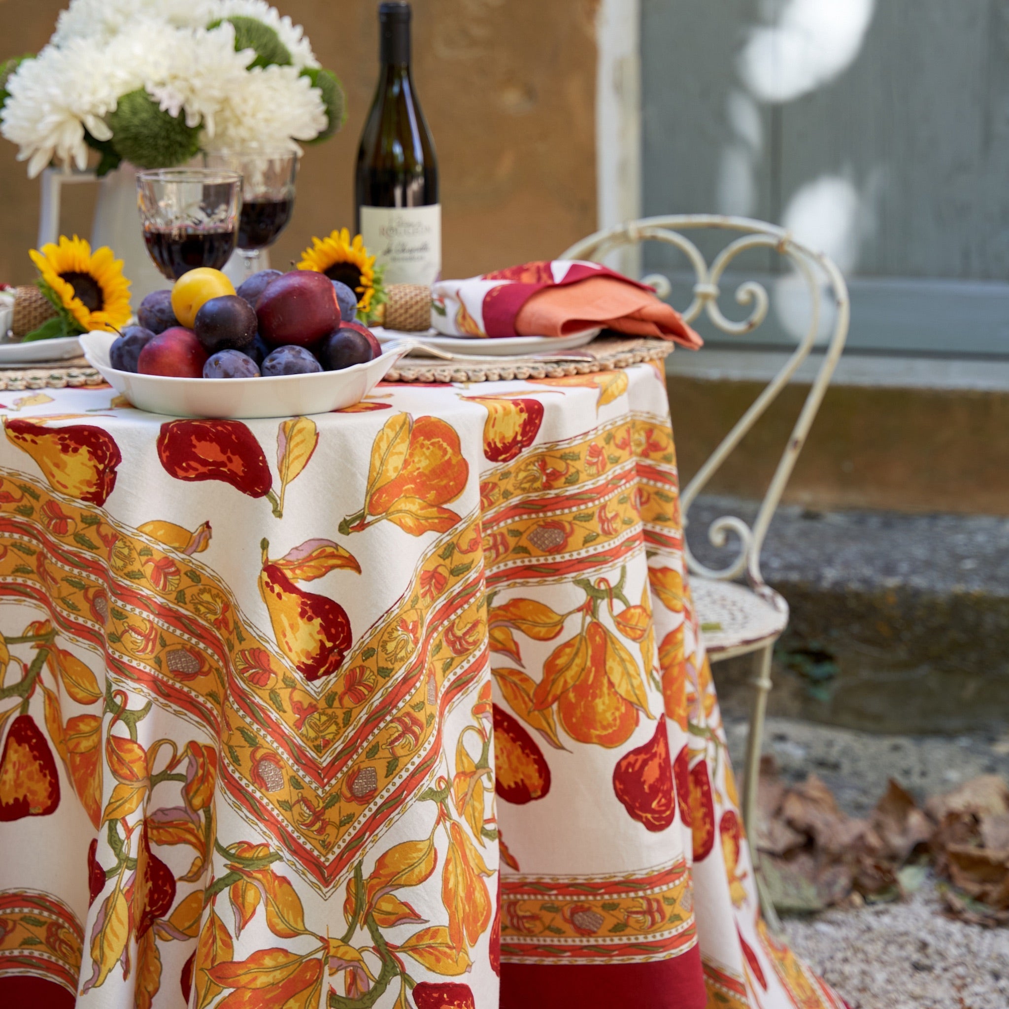 couleur-nature-orchard-pear-nappe-rectangulaire-71x106-bordeaux image 3