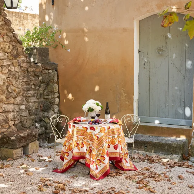 couleur-nature-orchard-pear-nappe-rectangulaire-71x106-bordeaux image 1
