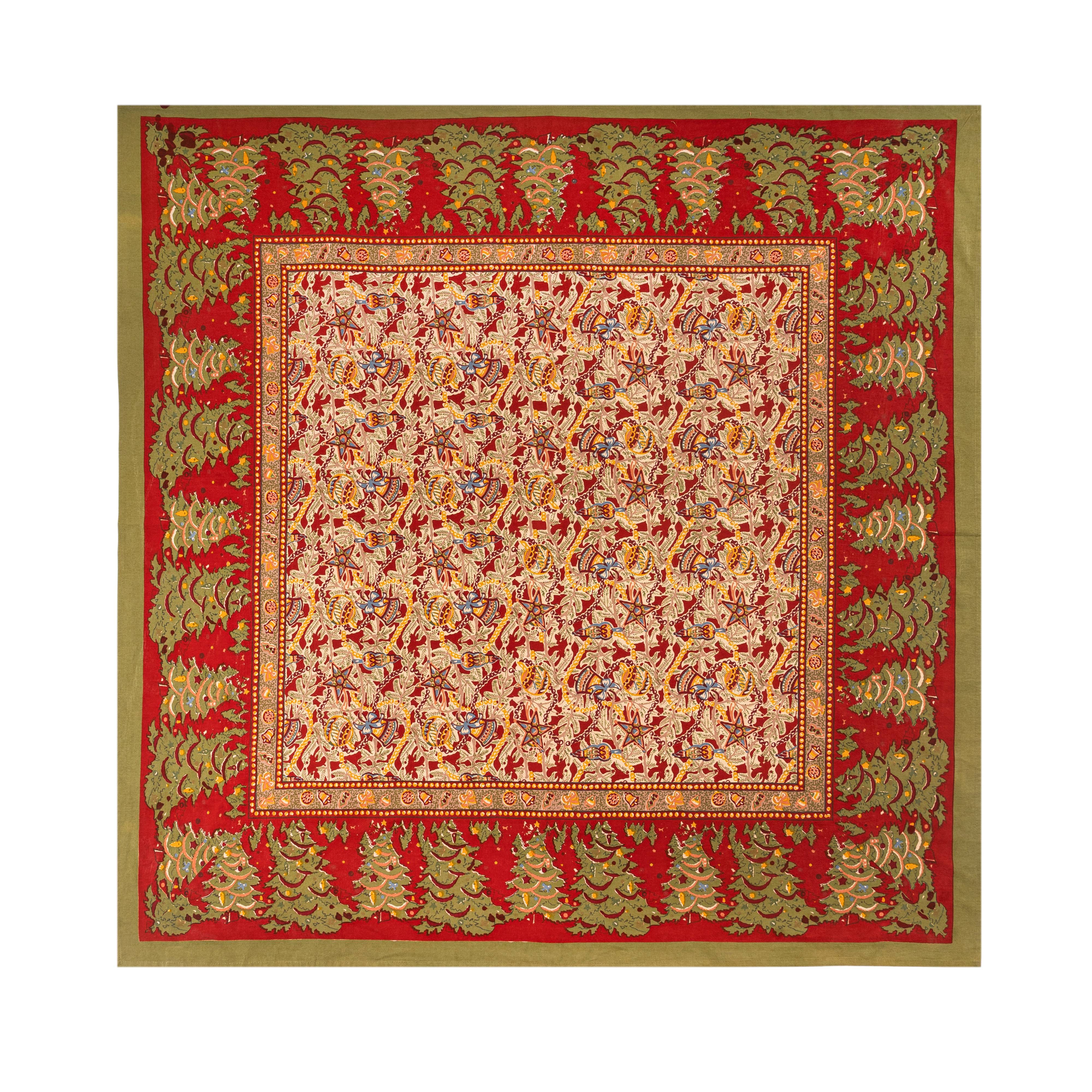 couleur-nature-noel-nappe-de-no-l-verte-rouge-71x106 image 7