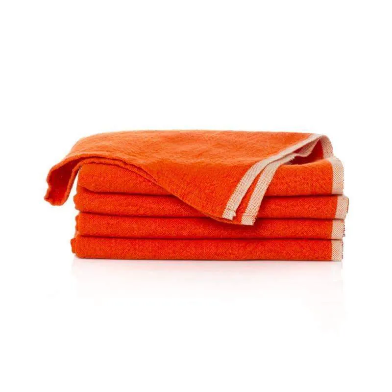 couleur-nature-chunky-linen-serviettes-lin-orange-lot-4-20 image 1