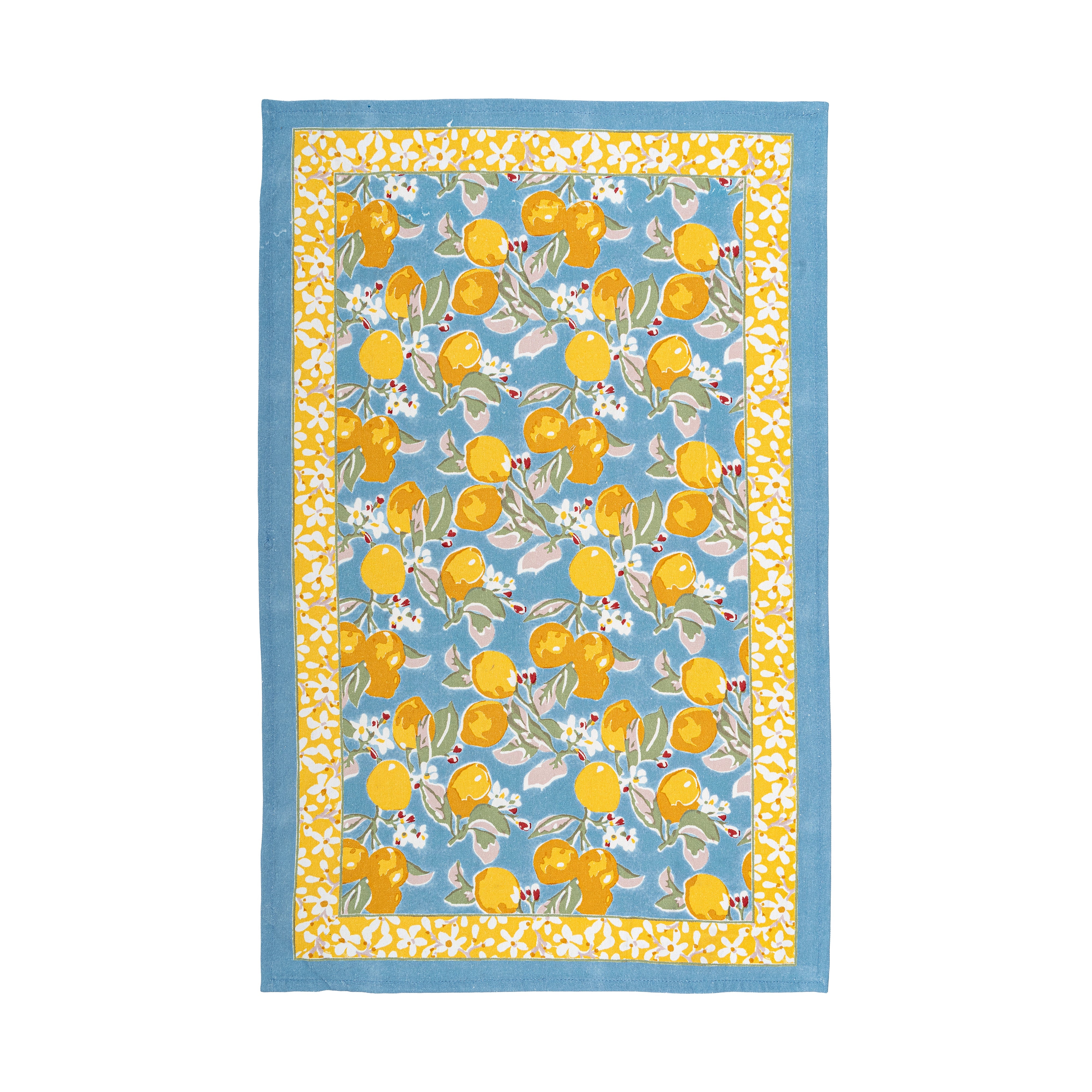 couleur-nature-citron-torchon-coton-bleu-jaune-lot-3 image 3