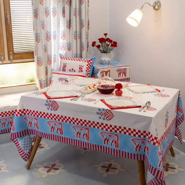 couleur-nature-cheval-nomade-nappe-rose-bleu-coton image 1