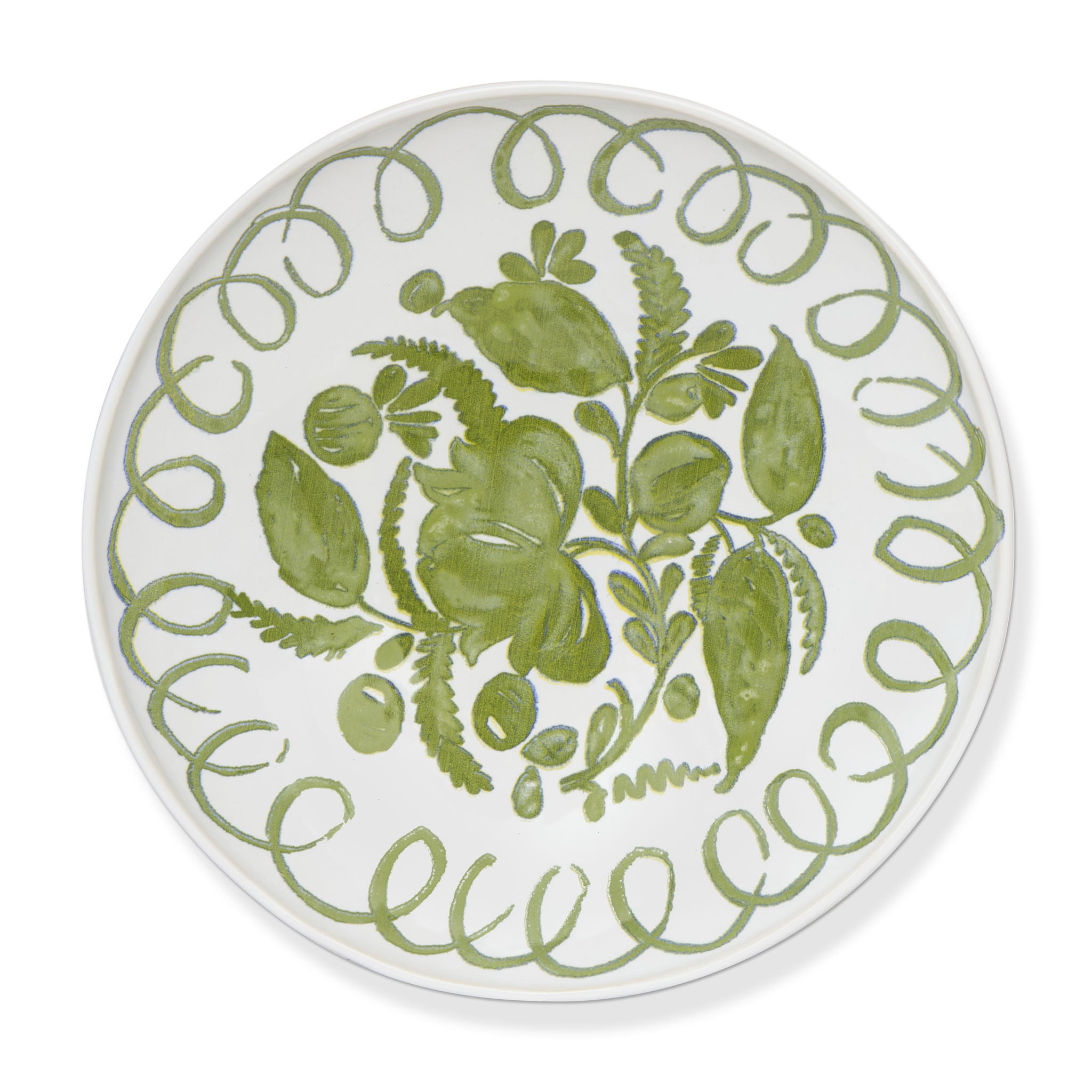 couleur-nature-amalfi-assiette-dessert-c-ramique-blanc-vert image 1