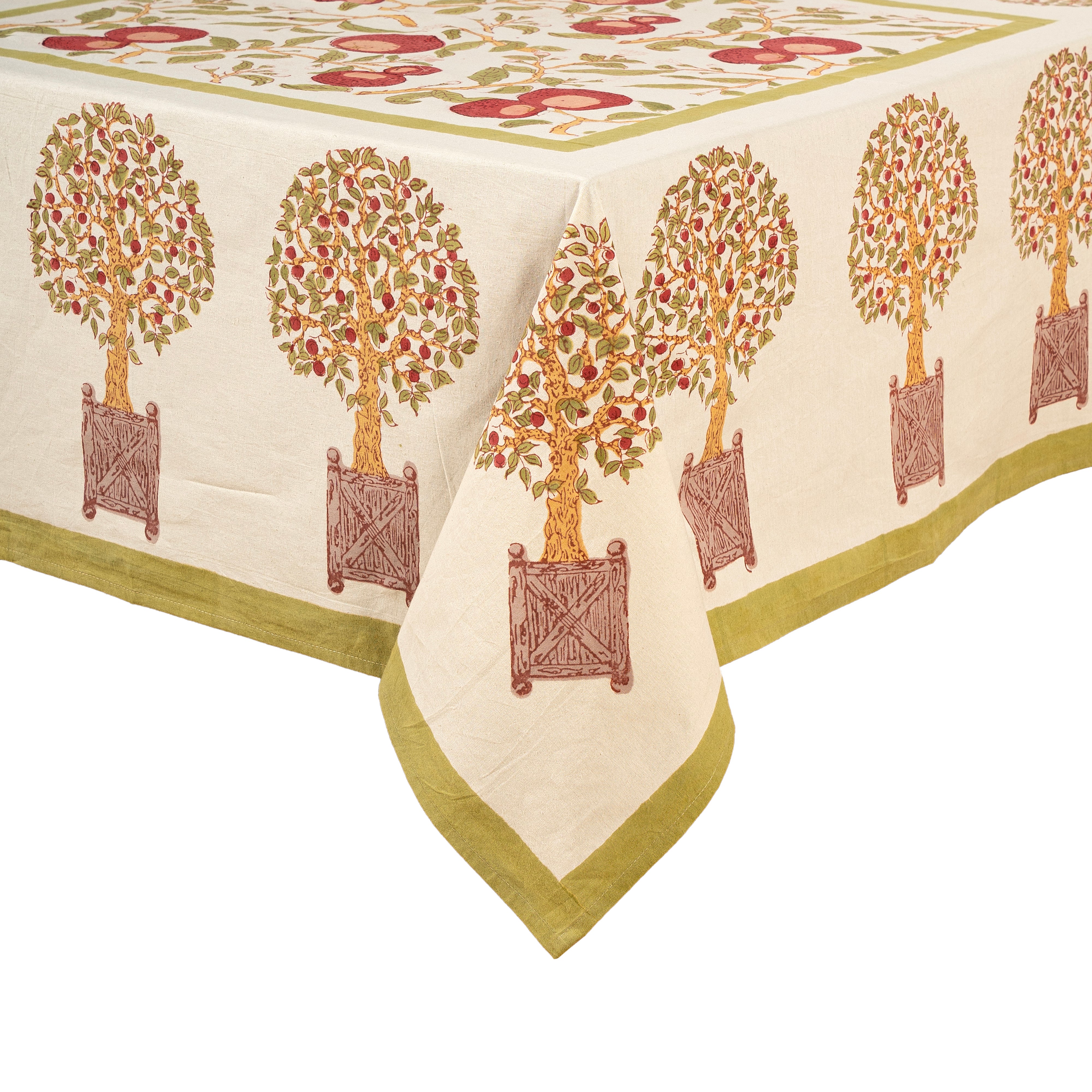 couleur-nature-orange-tree-nappe-imprim-e-rouge-vert image 3