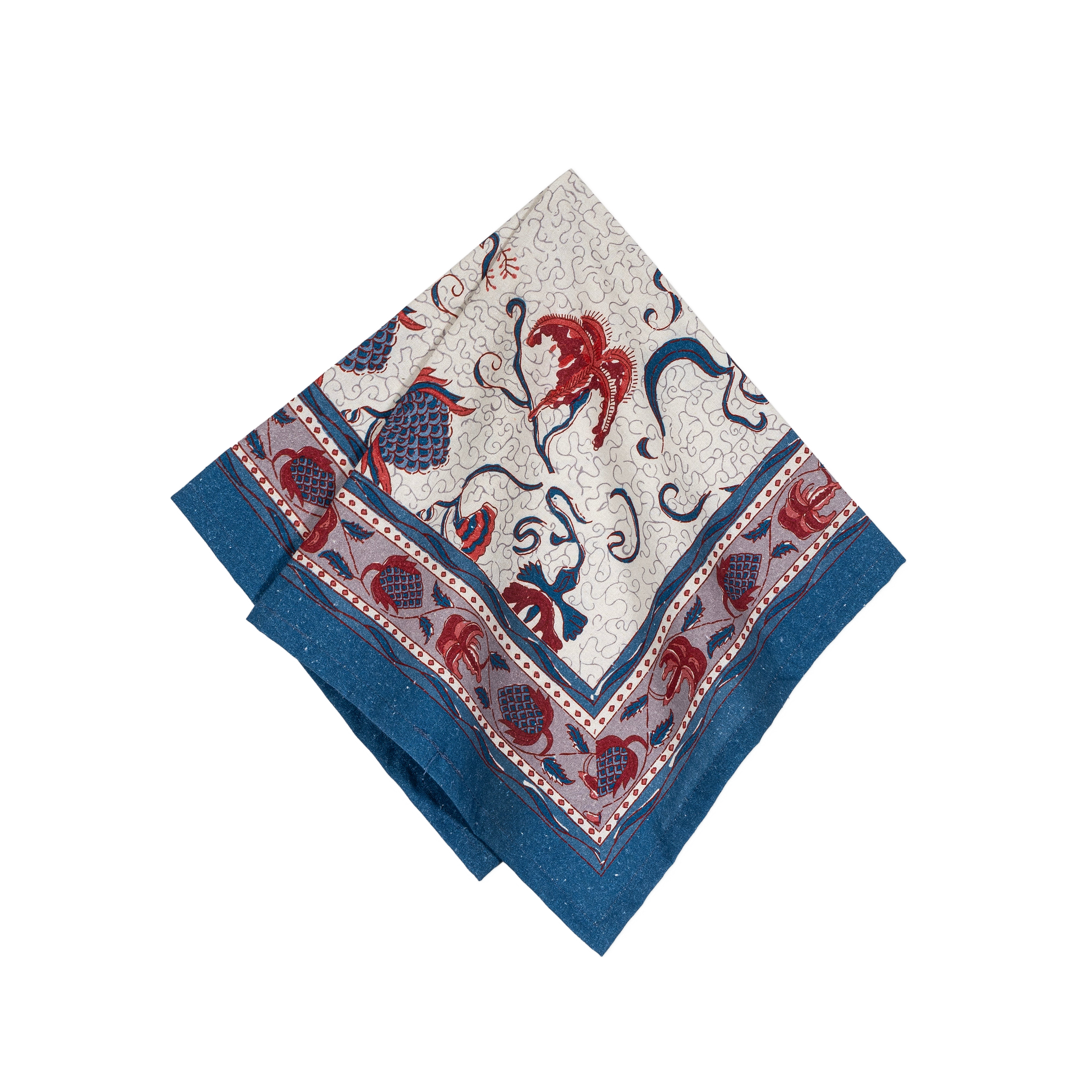 couleur-nature-fleur-des-indes-nappe-coton-bleu-rouge-rectangle image 6