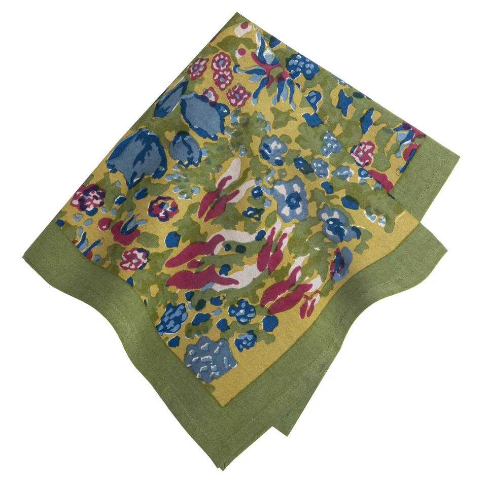 couleur-nature-jardin-serviettes-tissu-bleu-vert-lot-6 image 1