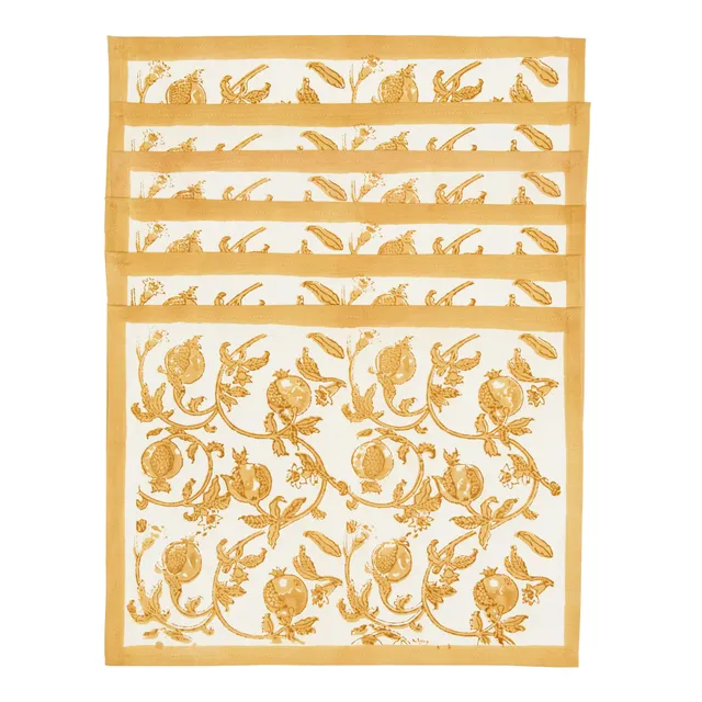 couleur-nature-granada-set-de-table-coton-moutarde-lot-6 image 1