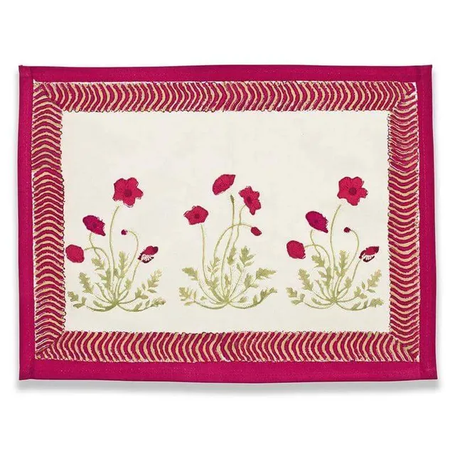 couleur-nature-poppies-set-table-coton-imprim-lot-de-6 image 1