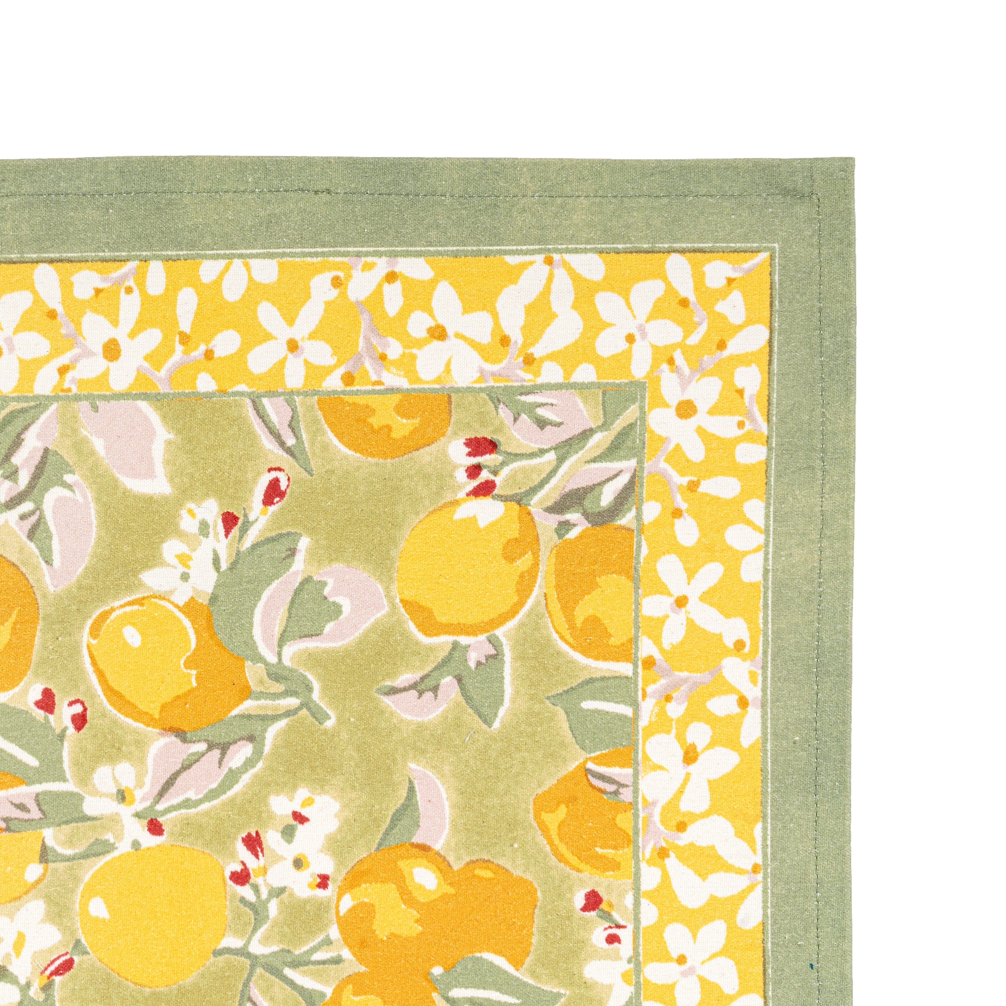 couleur-nature-citron-set-de-table-coton-lot-6-vert-jaune image 3
